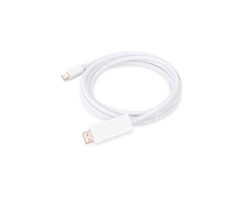 Premium Mini DisplayPort to HDMI Cable (Male to Male) - 32AWG High-Speed 4K 60Hz Gold-Plated Connectors - White - Perfect for MacBook, iMac, PC to HDTV/Monitor Projector Connection