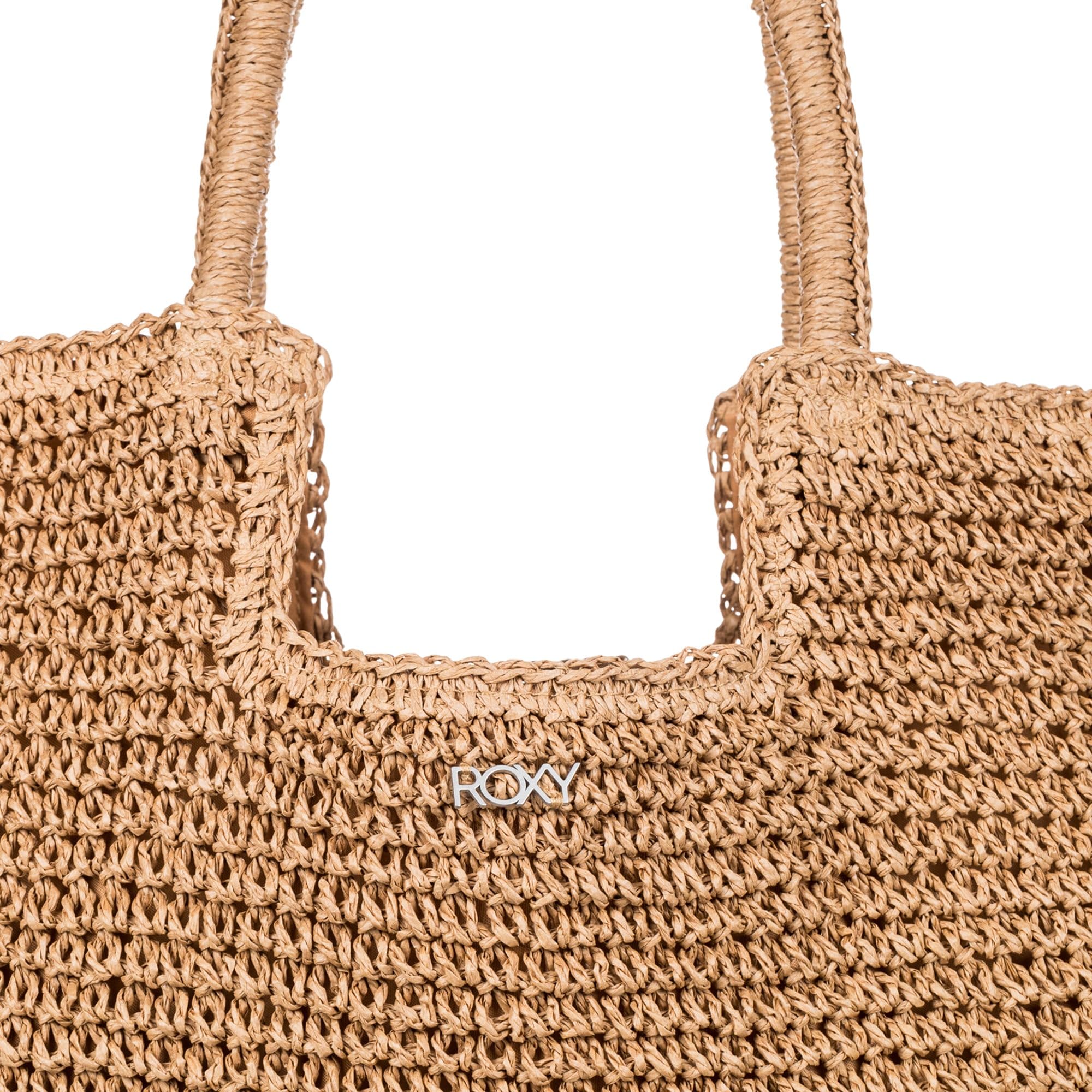 Roxy Women's Straw Beach Tote Bag - Lightweight & Breathable Summer Tote for Travel, Vacation, Pool, Beach Day & Outdoor Activities