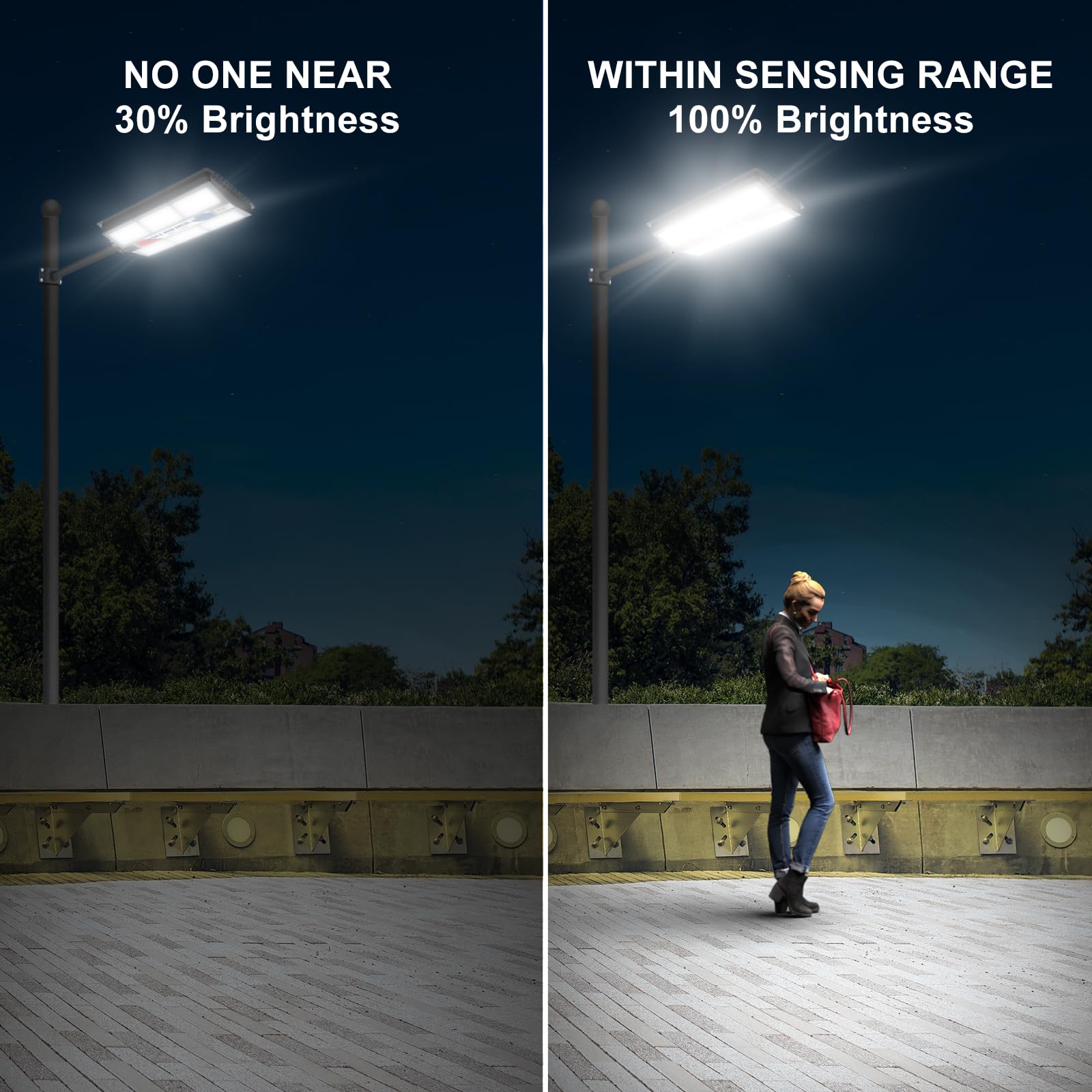 3600W Solar Street Lights Outdoor Waterproof - 6500K 80000LM LED Solar Parking Lot Lights with Dusk to Dawn Sensor, Wide Angle Motion Detection & Remote Control for Yard, Path, Driveway, Garden, and Parking Area Lighting