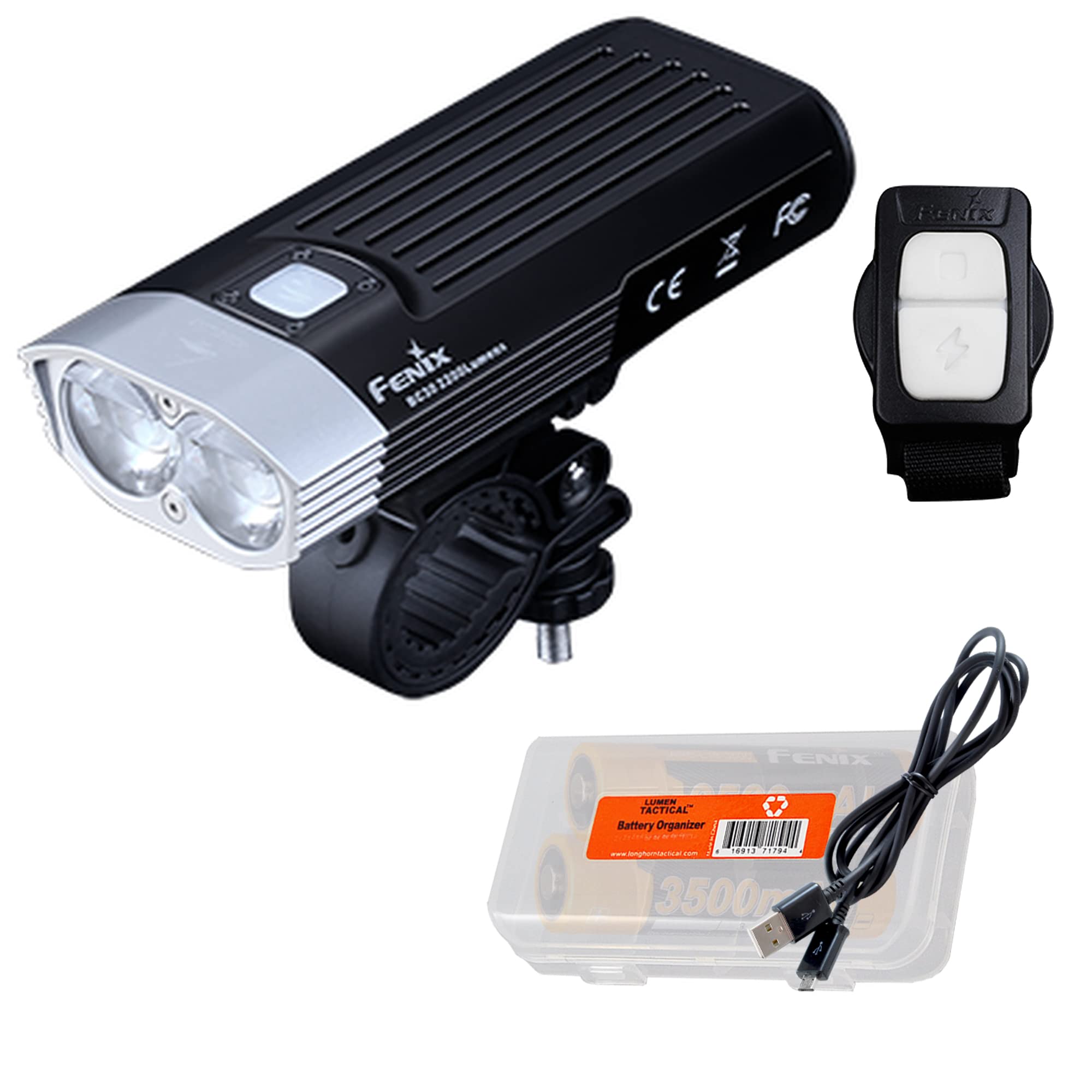 Fenix BC30 v2.0 2200 Lumen Bike Light with Wireless Remote - Dual Beam Rechargeable Bicycle Headlight, Includes 2 Batteries & Charger - Perfect for Night Cycling, Mountain Biking & Commuting