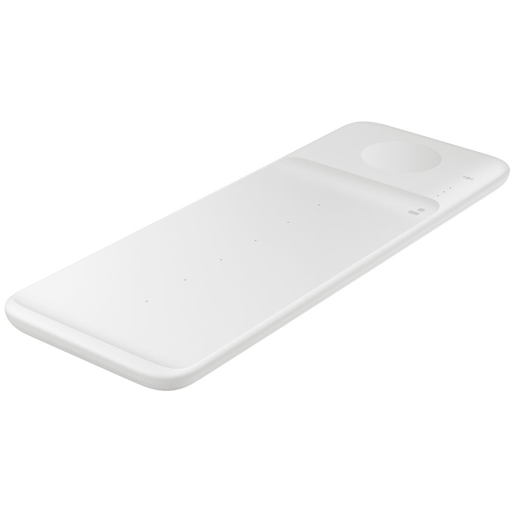 Samsung EP-P6300 9W Wireless Charger Trio with 25W Fast Charging Cube - Qi Certified for iPhone, Galaxy, AirPods - Perfect for Home, Office & Travel (White)