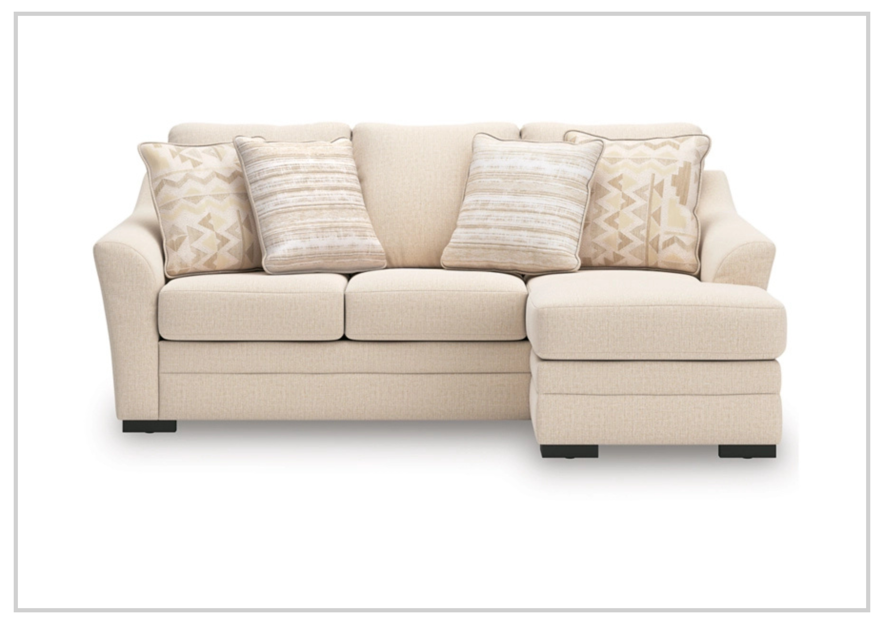 Gio Italia Lorien Queen Fabric Sleeper Sectional Sofa with Chaise Lounge - Modern Convertible Sleeper Couch for Small Spaces, Living Room & Guest Room