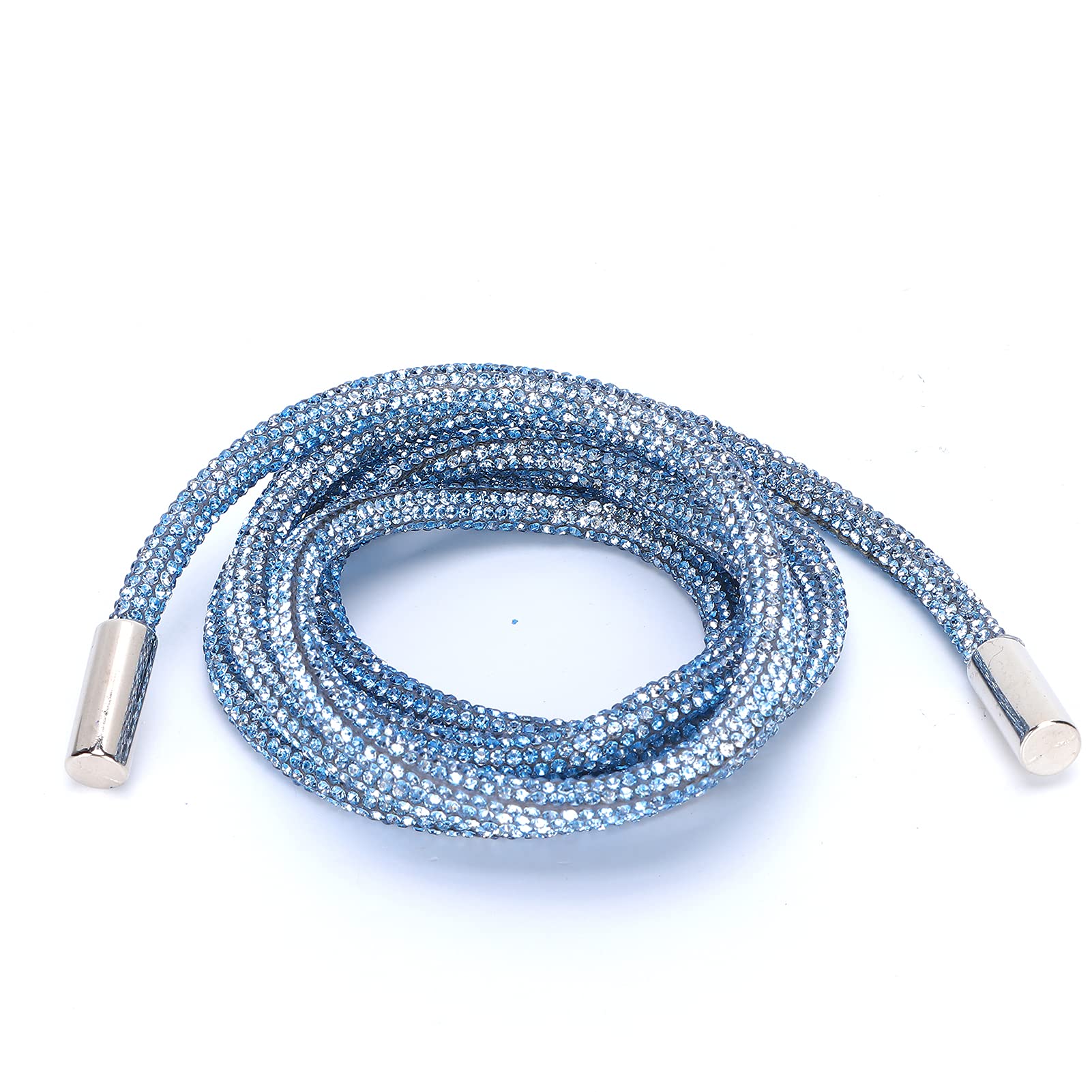 6mm Shiny Rhinestone Rope for DIY Crafts - Light Blue Crystal Beaded Trim for Sewing, Shoelaces, Jewelry Making & Costume Decoration | Perfect for Bridal Accessories, Dance Costumes & Home Decor