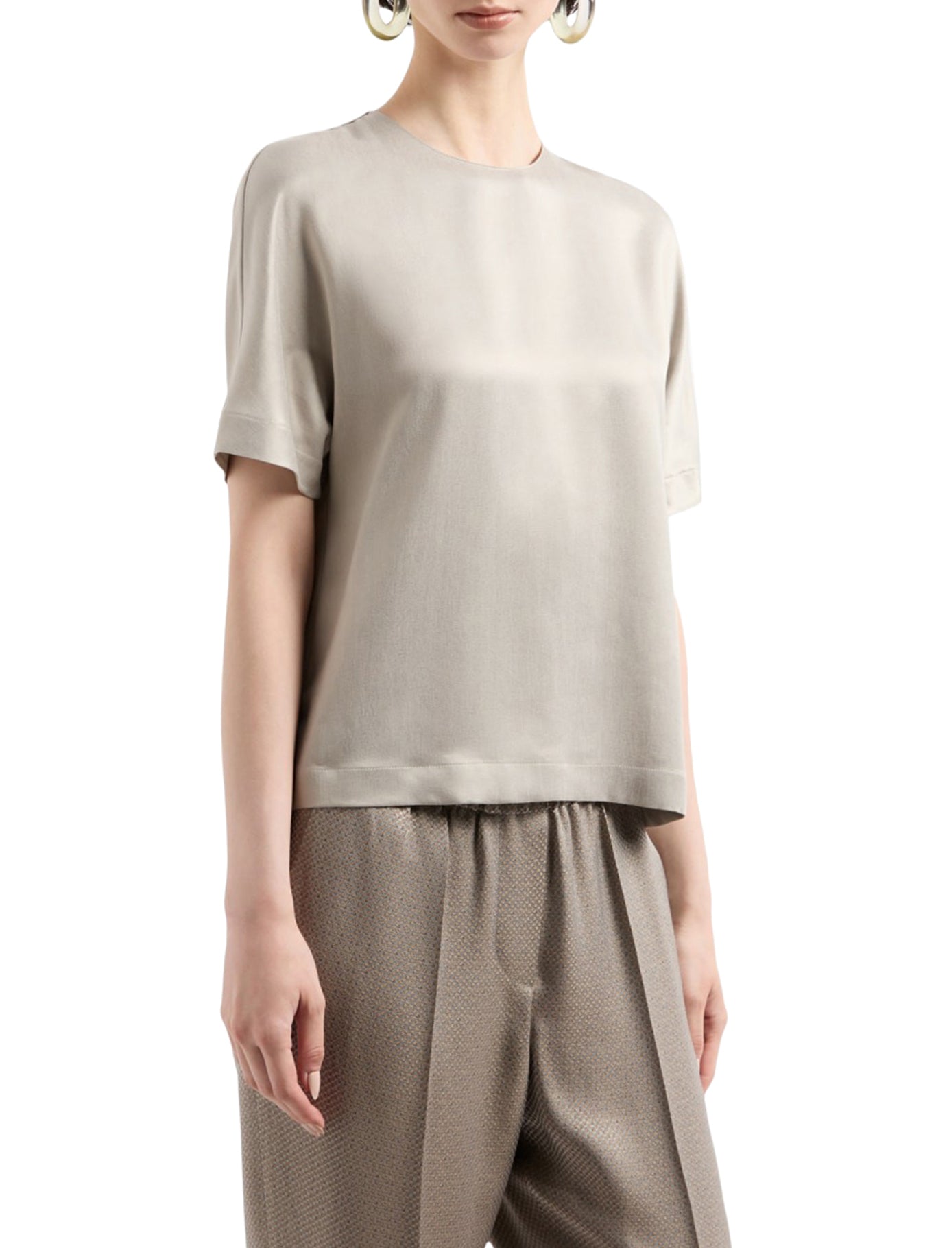 Soft & Stylish Viscose Cupro Crewneck Blouse for Women - Comfortable & Breathable Top for Work, Casual Outings & Layering