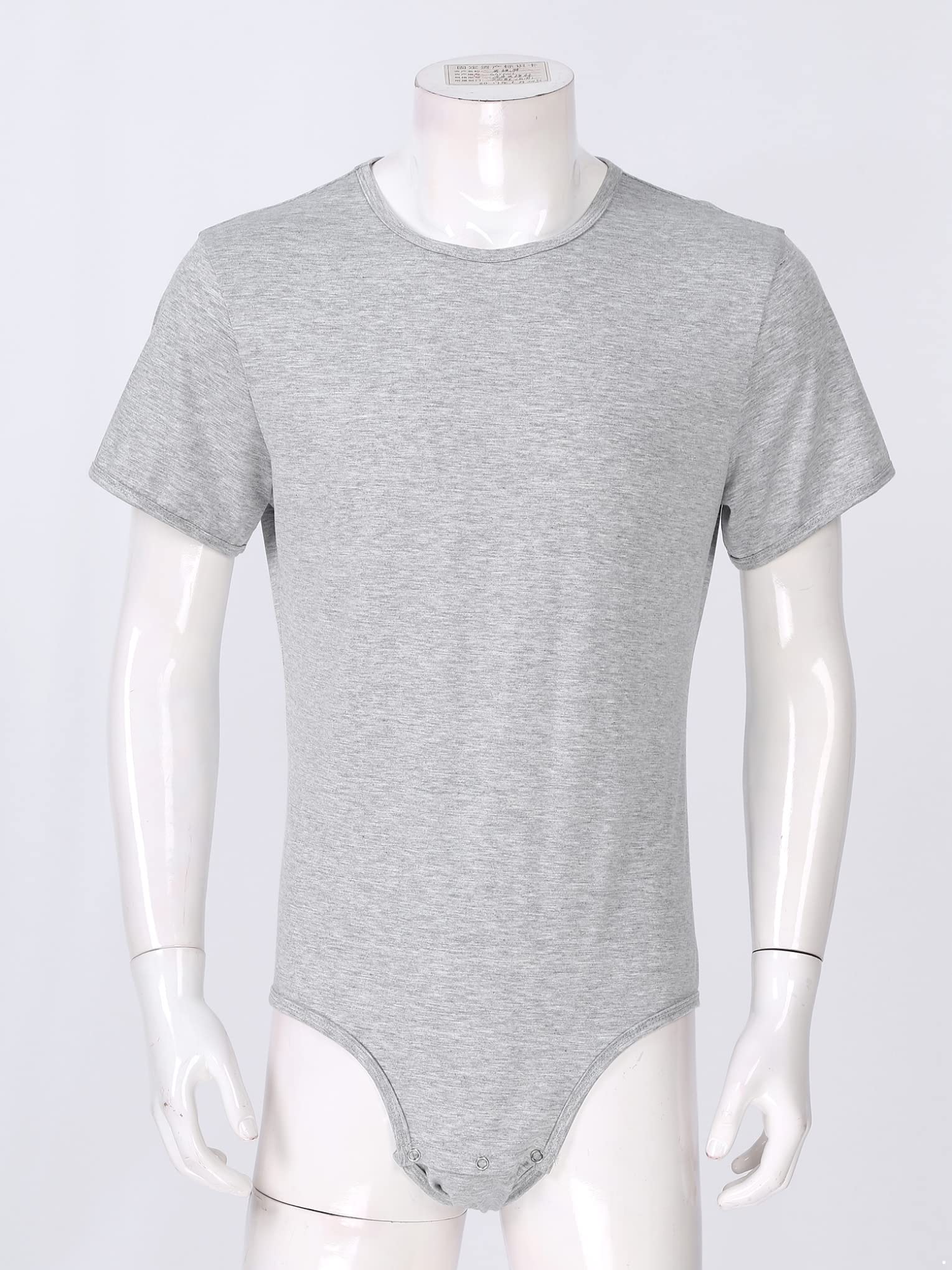 Men's Short Sleeve Bodysuit - Breathable Undershirt with Snap Crotch for Comfort | Perfect for Workout, Yoga, and Sleepwear