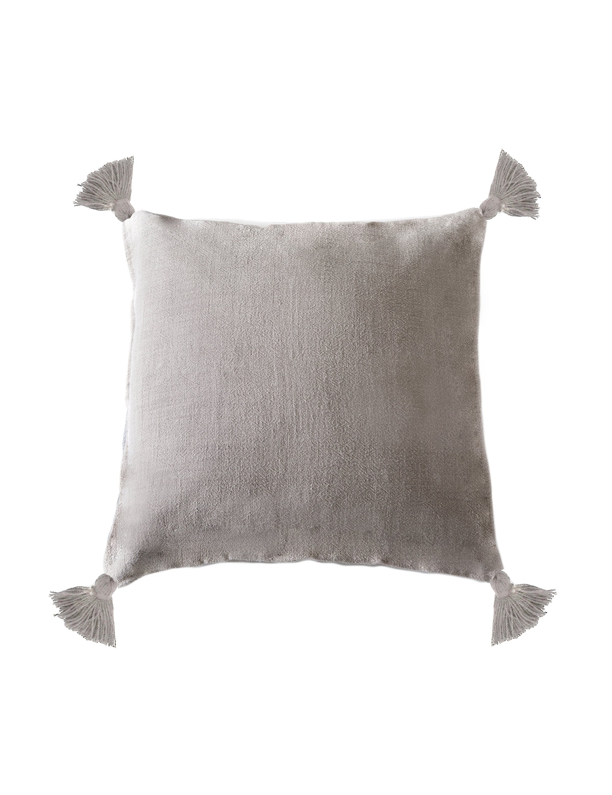 Montauk Decorative Throw Pillow with Tassels - Soft Bohemian Style Cushion for Sofa, Bed & Home Decor