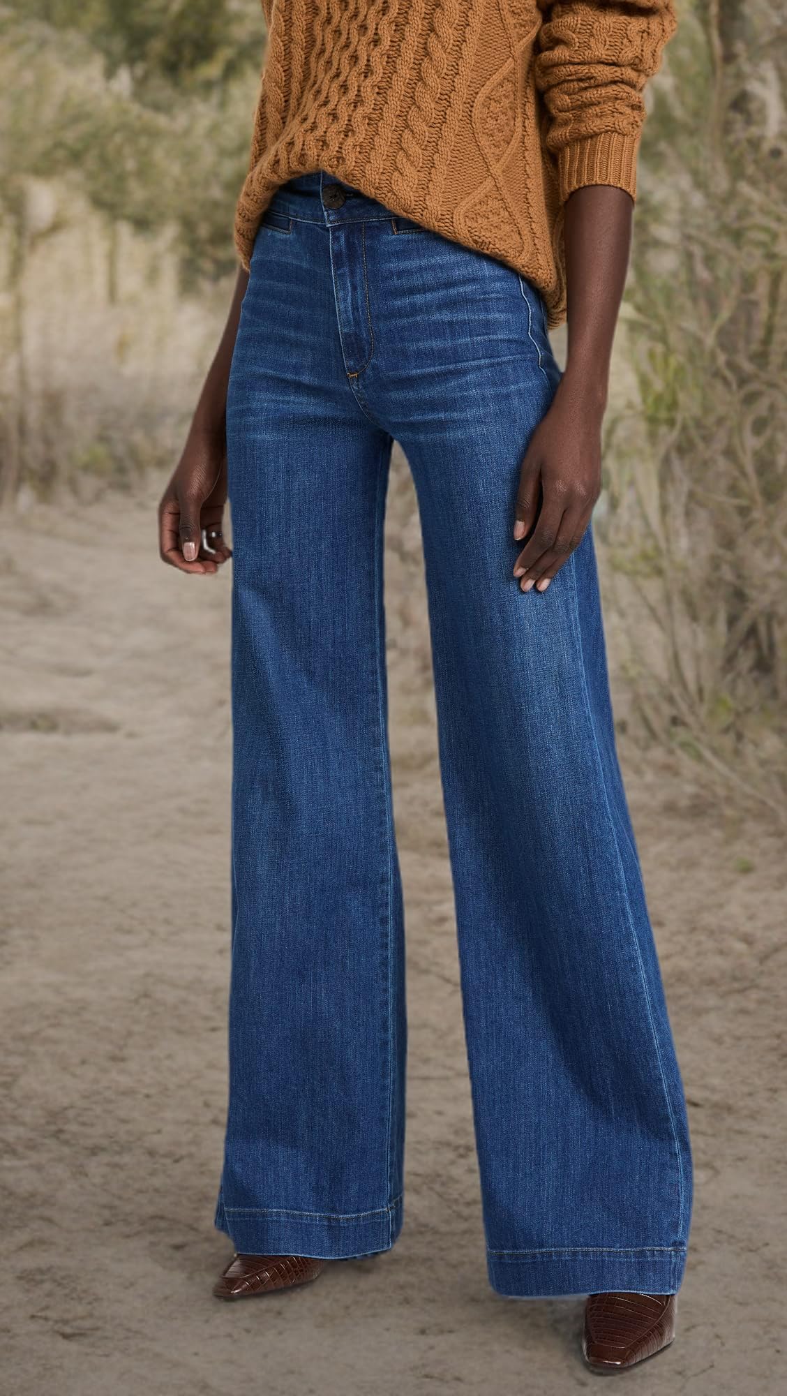 Women's Brighton High Waisted Wide Leg Jeans - Stretchy Denim Pants for Casual & Office Wear | Comfortable & Stylish for Everyday Outfits