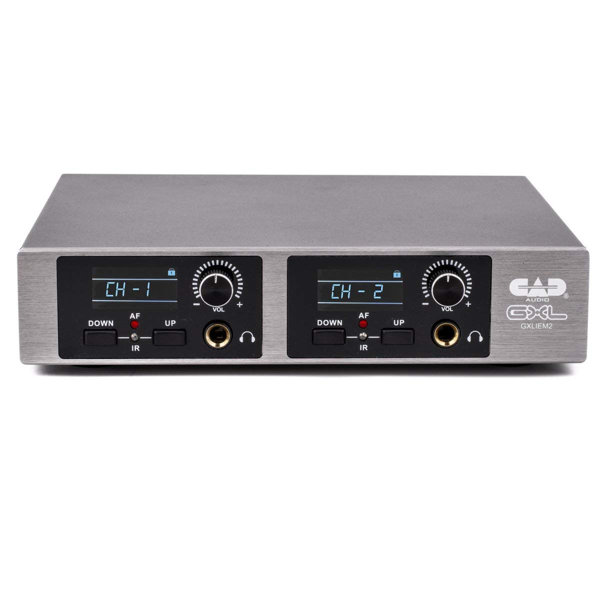 CAD Audio GXLIEM2 Frequency Agile Wireless In-Ear Monitor System - 2 Discrete Mixes with 2 MEB1 Earbuds & Bodypack Receivers - Rack Mount & Antenna Kit for Live Performances & Studio Recording