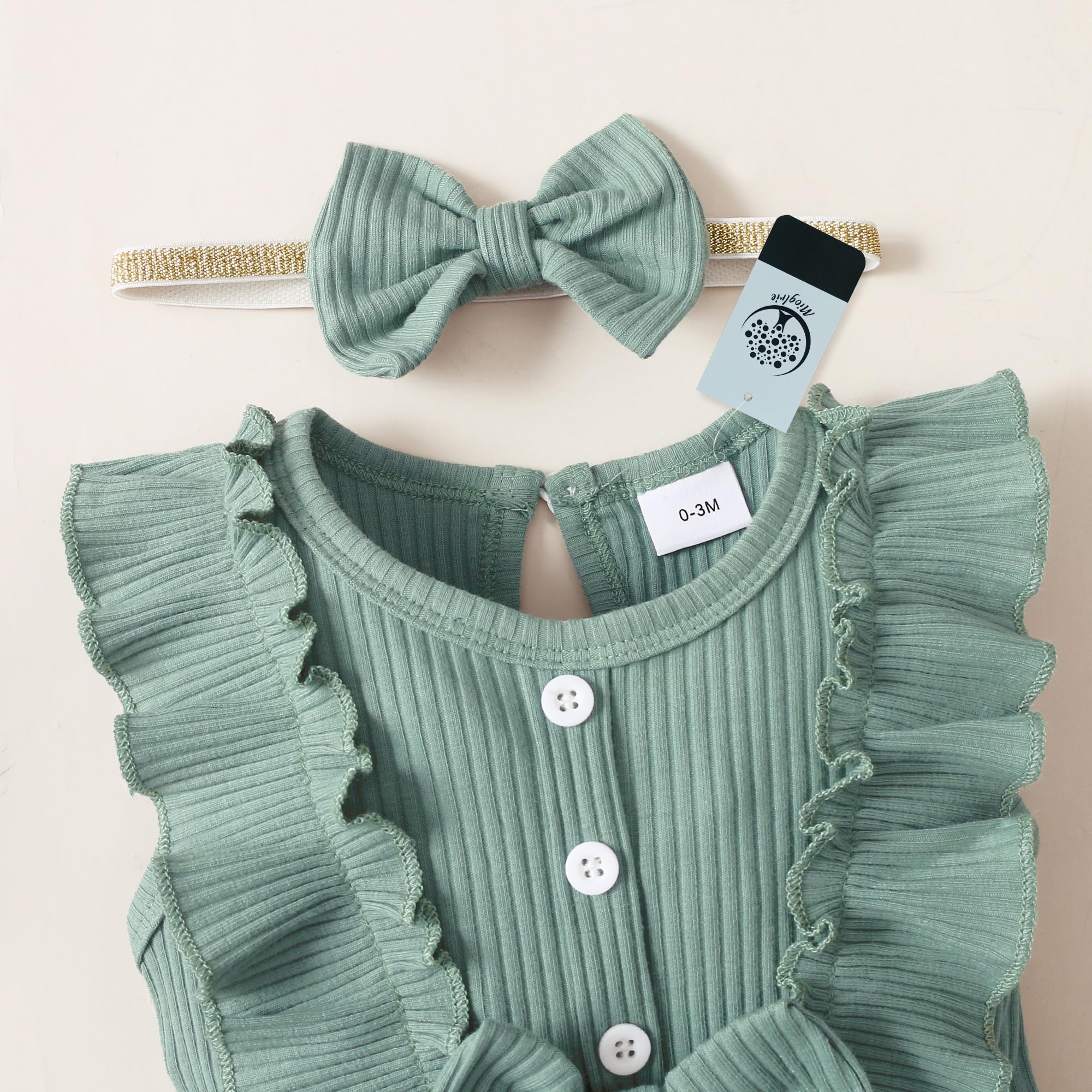 Mioglrie Newborn Baby Girl Clothes - Soft Cotton Short Sleeve Romper Jumpsuit for Summer | Perfect for Playtime, Outings & Photo Shoots