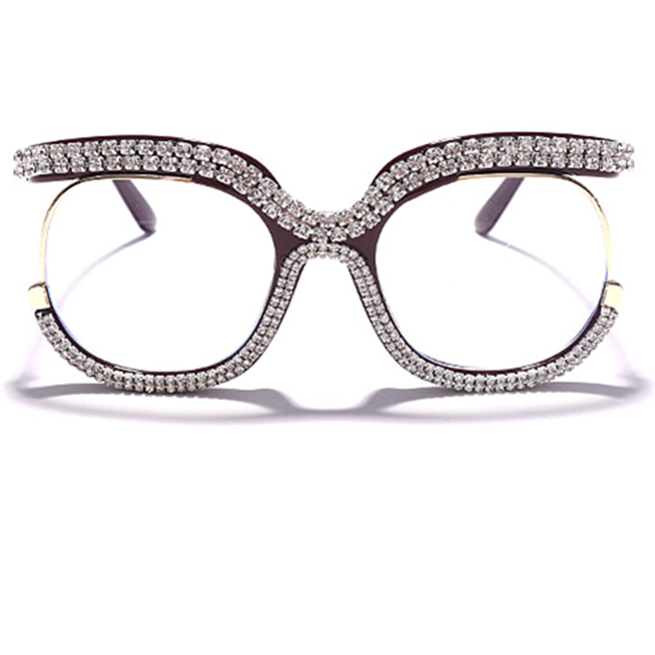 Stylish Cat Eye Blue Light Glasses for Women - Rhinestone Readers for Work & Screen Time
