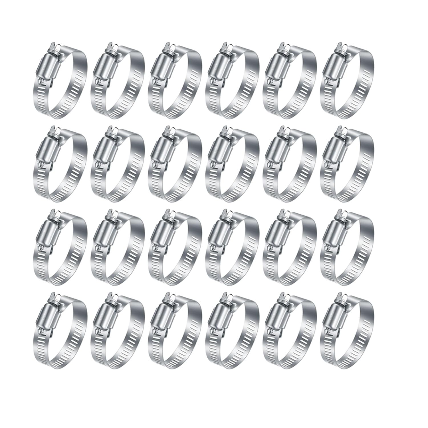 20PCS Stainless Steel Worm Gear Hose Clamps Kit (1/4