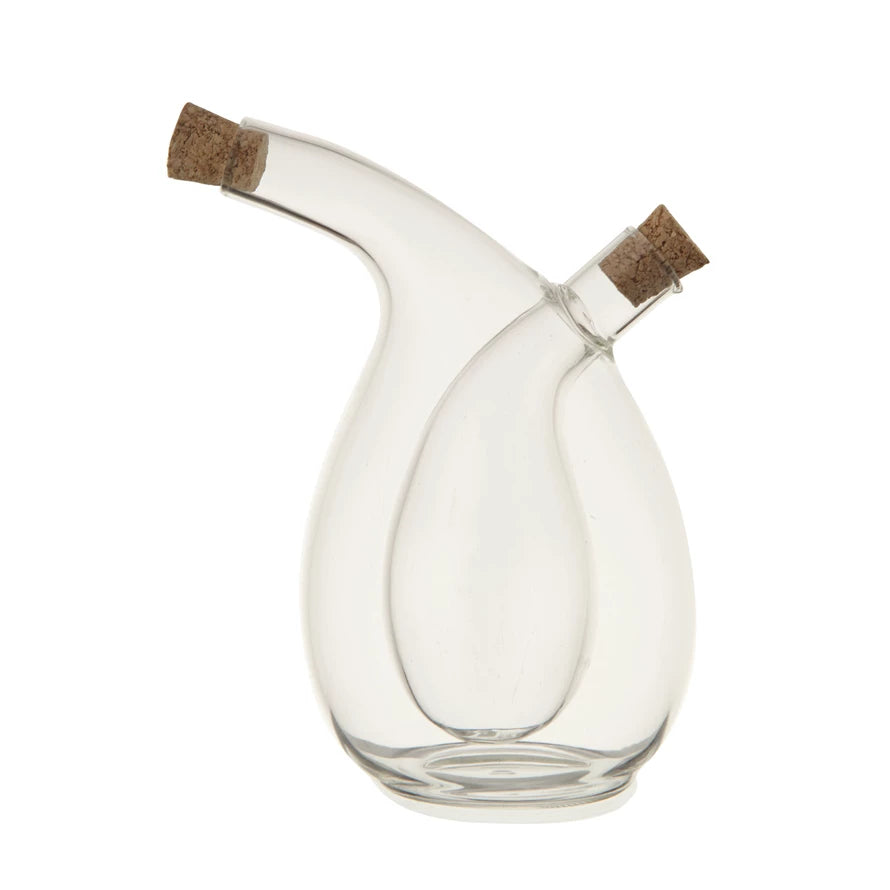 Premium Glass Oil and Vinegar Dispenser Bottle with Pour Spout - Perfect for Kitchen, Dining Table, and Salad Dressing