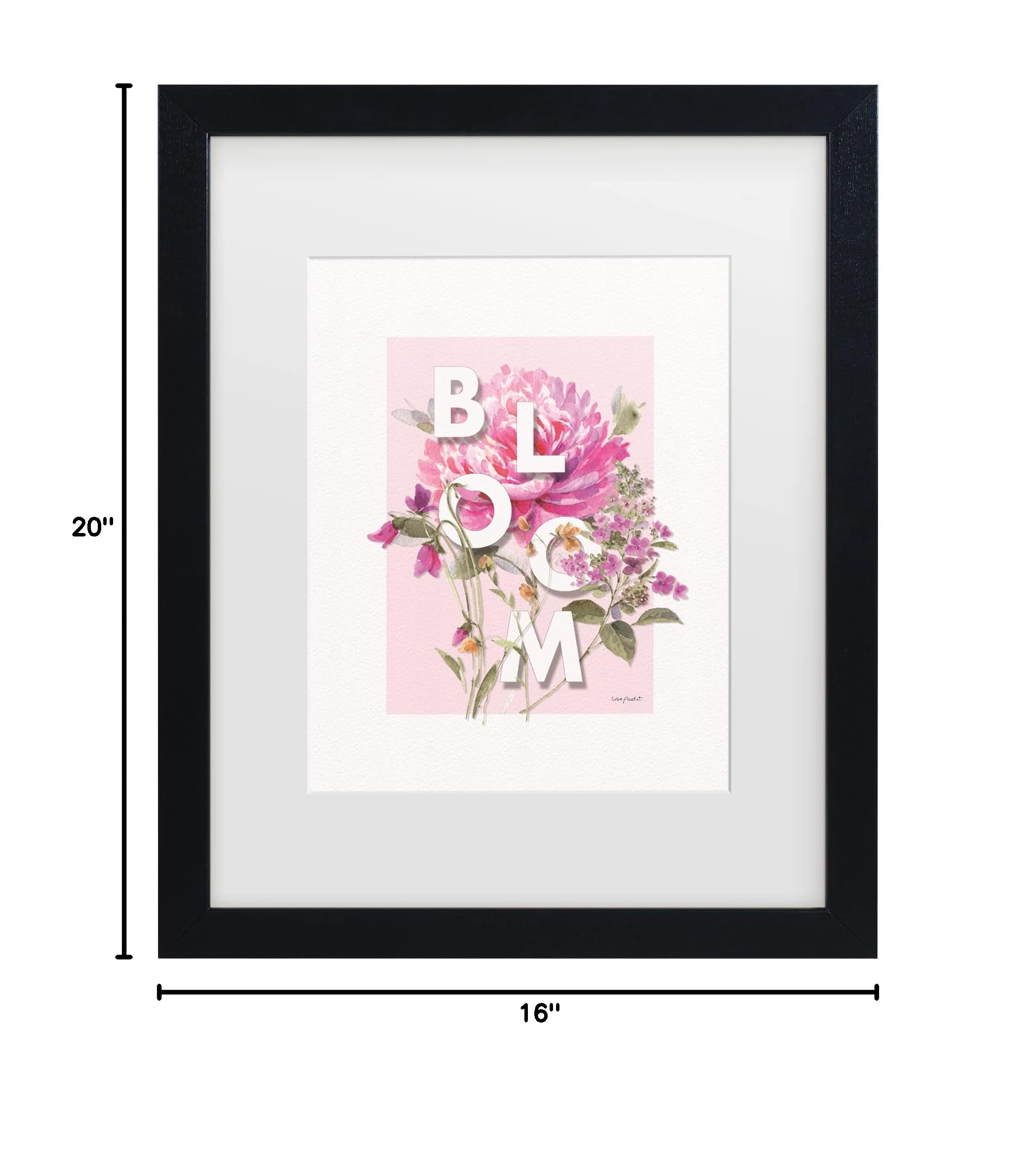 Lisa Audit 'Obviously Pink 09' Canvas Wall Art Print - Modern Pink Floral Painting for Living Room, Bedroom & Office Decor