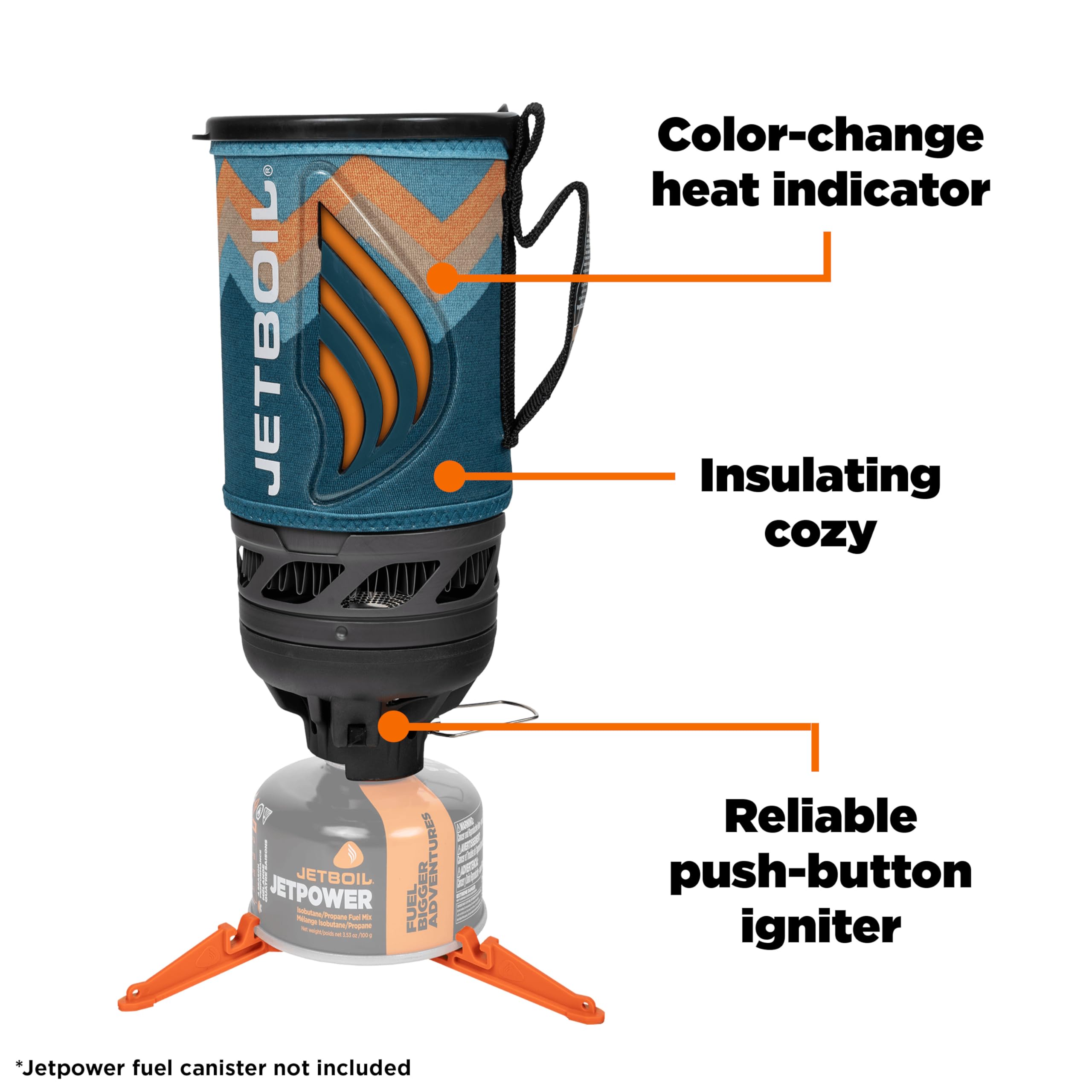 Jetboil Flash Camping Stove System - Compact Backpacking Stove with Cooking Cup | Portable Propane/Isobutane Burner for Hiking, Backpacking & Outdoor Adventures | Perfect for Camping Meals & Emergency Preparedness