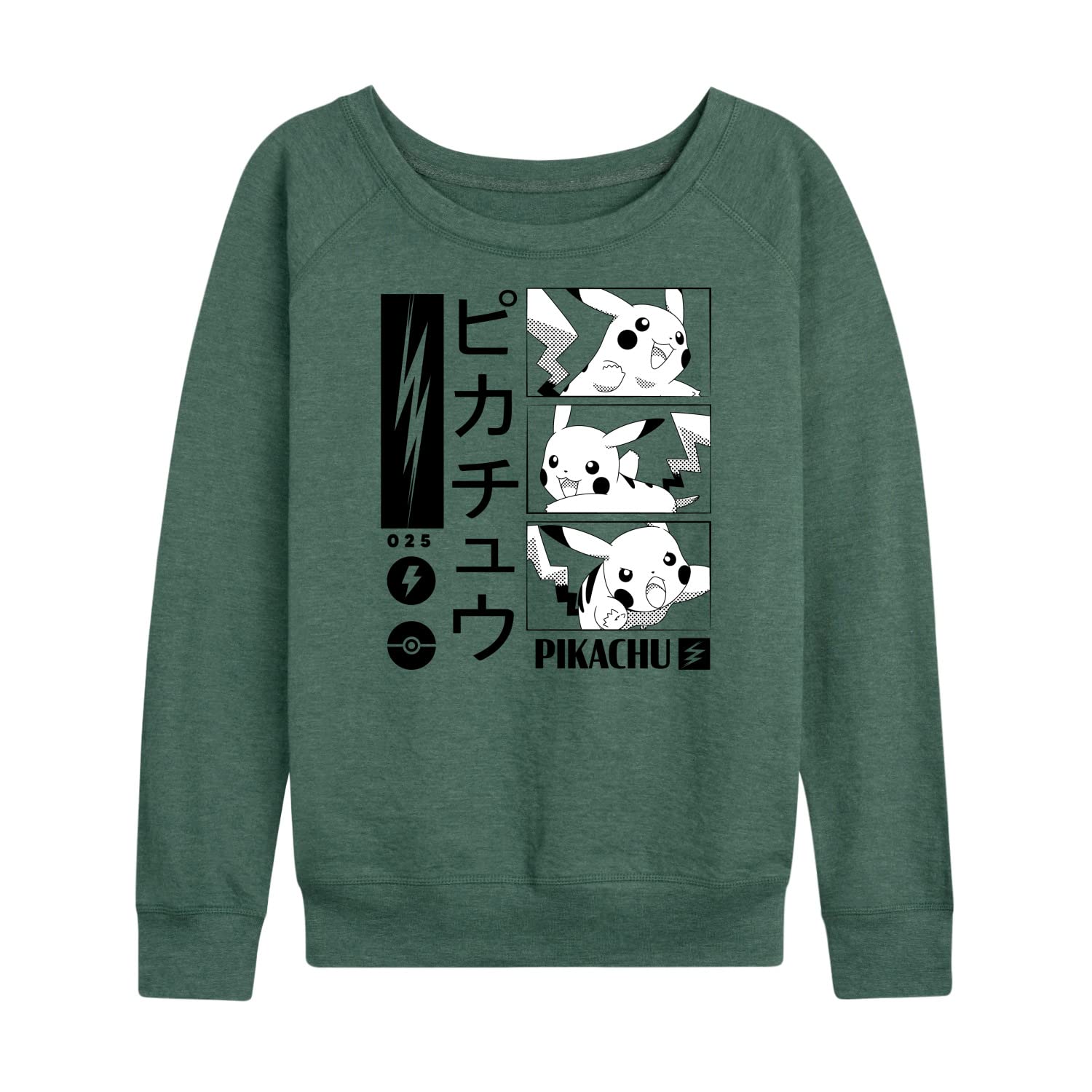 HYBRID APPAREL Women's Pokémon Pikachu Manga Graphic Lightweight French Terry Hoodie - Cute Anime Pullover Sweatshirt for Casual Wear, Cosplay & Gifts