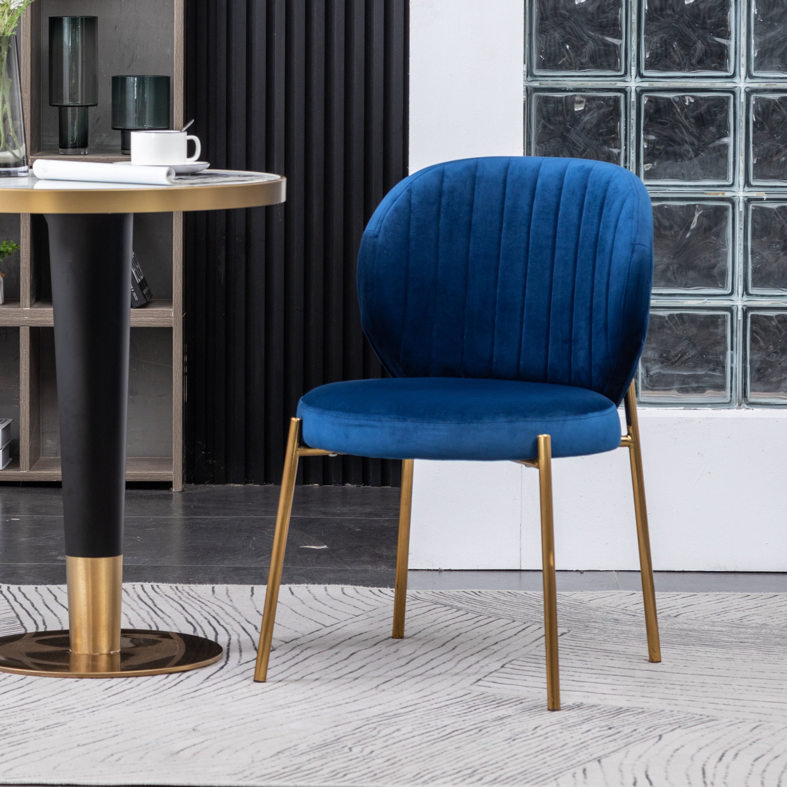 Roundhill Furniture Amoa Contemporary Velvet Upholstered Dining Chairs Set of 2 - Modern Kitchen & Dining Room Seating for Home & Restaurant