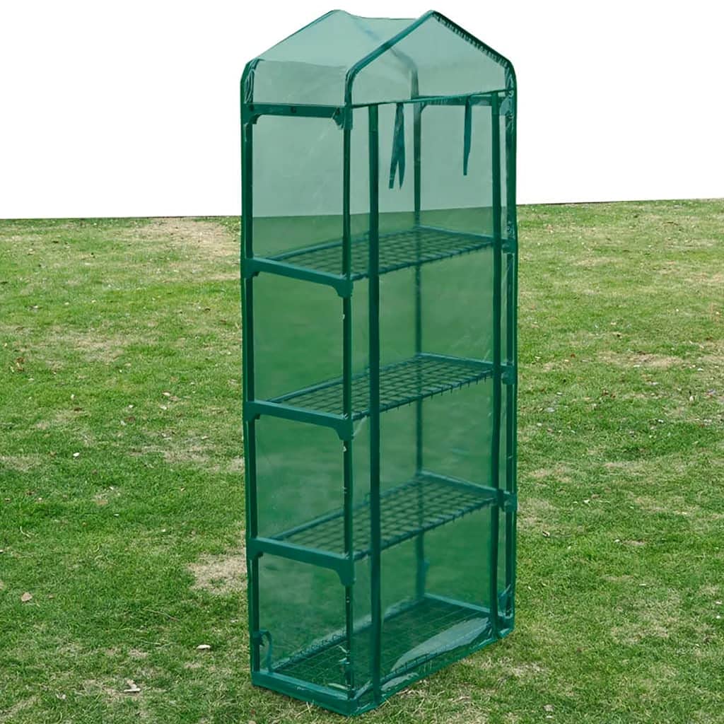 4-Tier Portable Greenhouse for Plants & Seedlings - Durable Outdoor Garden Shed with Zippered Cover for Herbs, Flowers & Vegetables | Perfect for Backyard Gardening, Balcony Planting & Winter Protection