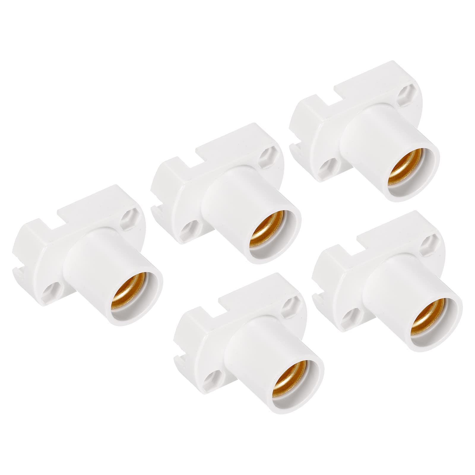 PATIKIL E12 Mini Screw-in Bulb Holder - 5 Pack White Light Socket Base for DIY Electrical Circuits, Experiments & Home Lighting Projects - Perfect for Lamps, Holiday Decor & Crafting