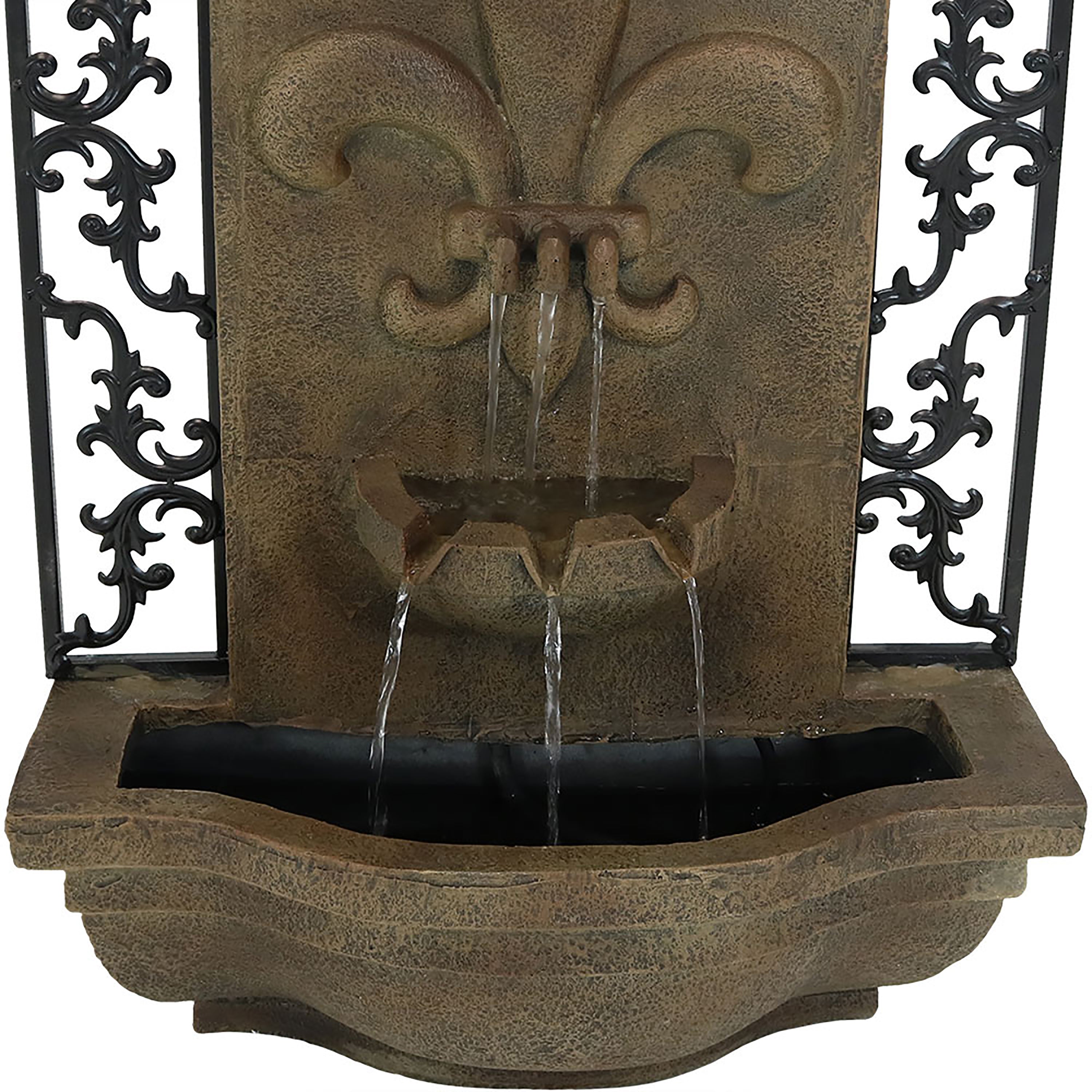 Elegant Sunnydaze French Lily Outdoor Wall Fountain with Submersible Pump - Perfect for Garden, Patio, and Backyard Decor