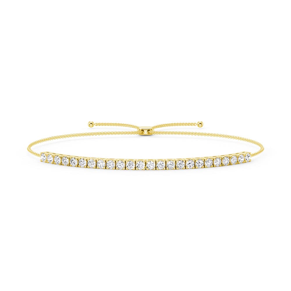 2.2mm Adjustable Moissanite Bolo Bracelet for Women - Dainty & Elegant Jewelry Gift for Her - Perfect for Weddings, Anniversaries & Everyday Wear