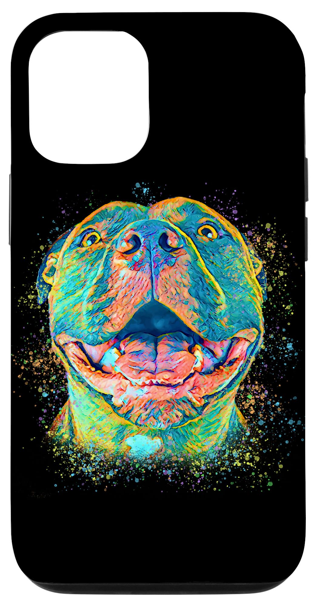Cute Pitbull Lover iPhone 12/12 Pro Case - Pit Bull Painting Design with Dog Face Art - Perfect for Dog Lovers & Pitbull Enthusiasts - Great for Daily Use, Gifts & Showcasing Your Love for Pets
