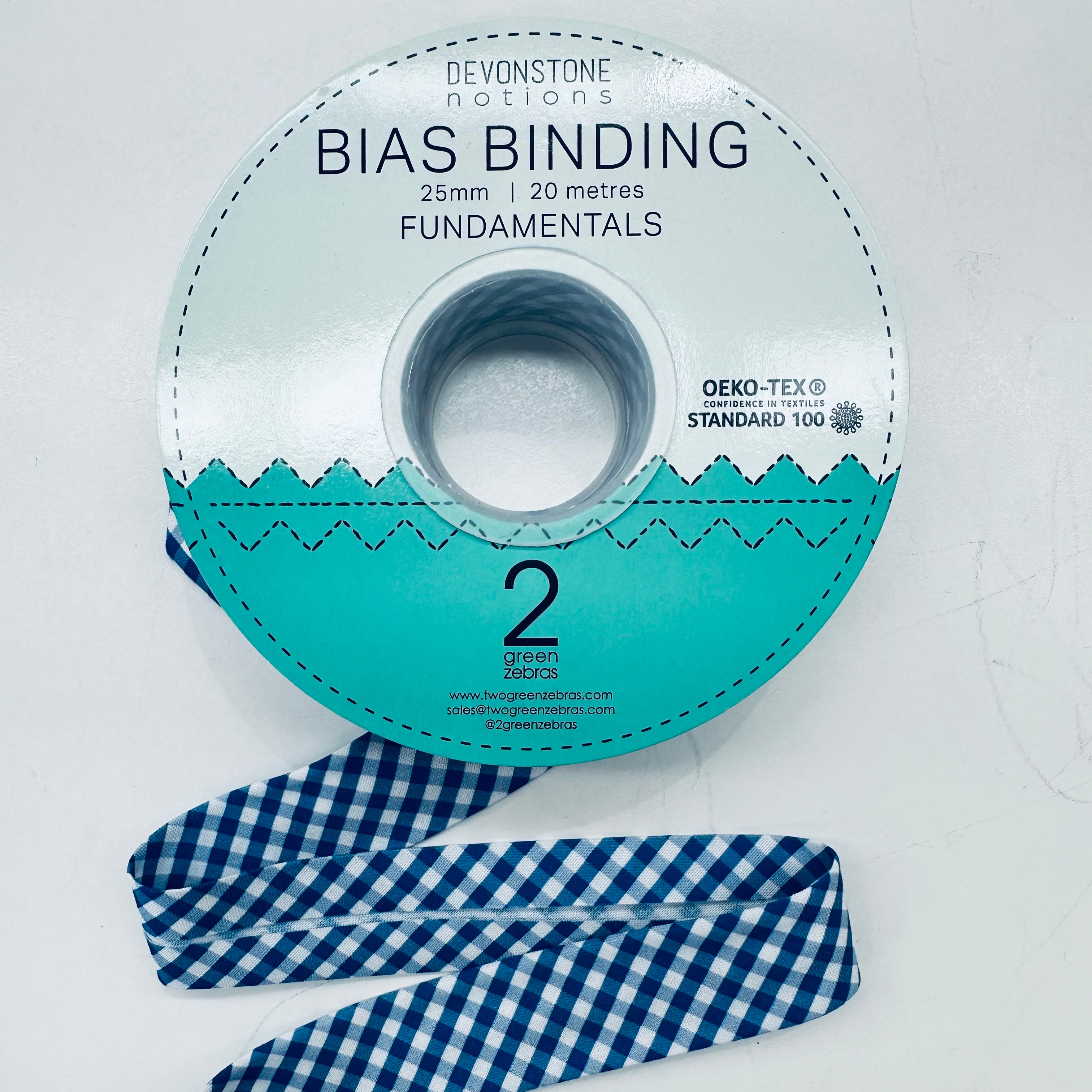 Nautical Check Bias Binding Tape 1 Inch (25mm) - Premium Double Fold Sewing Trim for Quilting, DIY Crafts & Apparel Making - Perfect for Dressmaking, Scrapbooking & Home Decor Projects