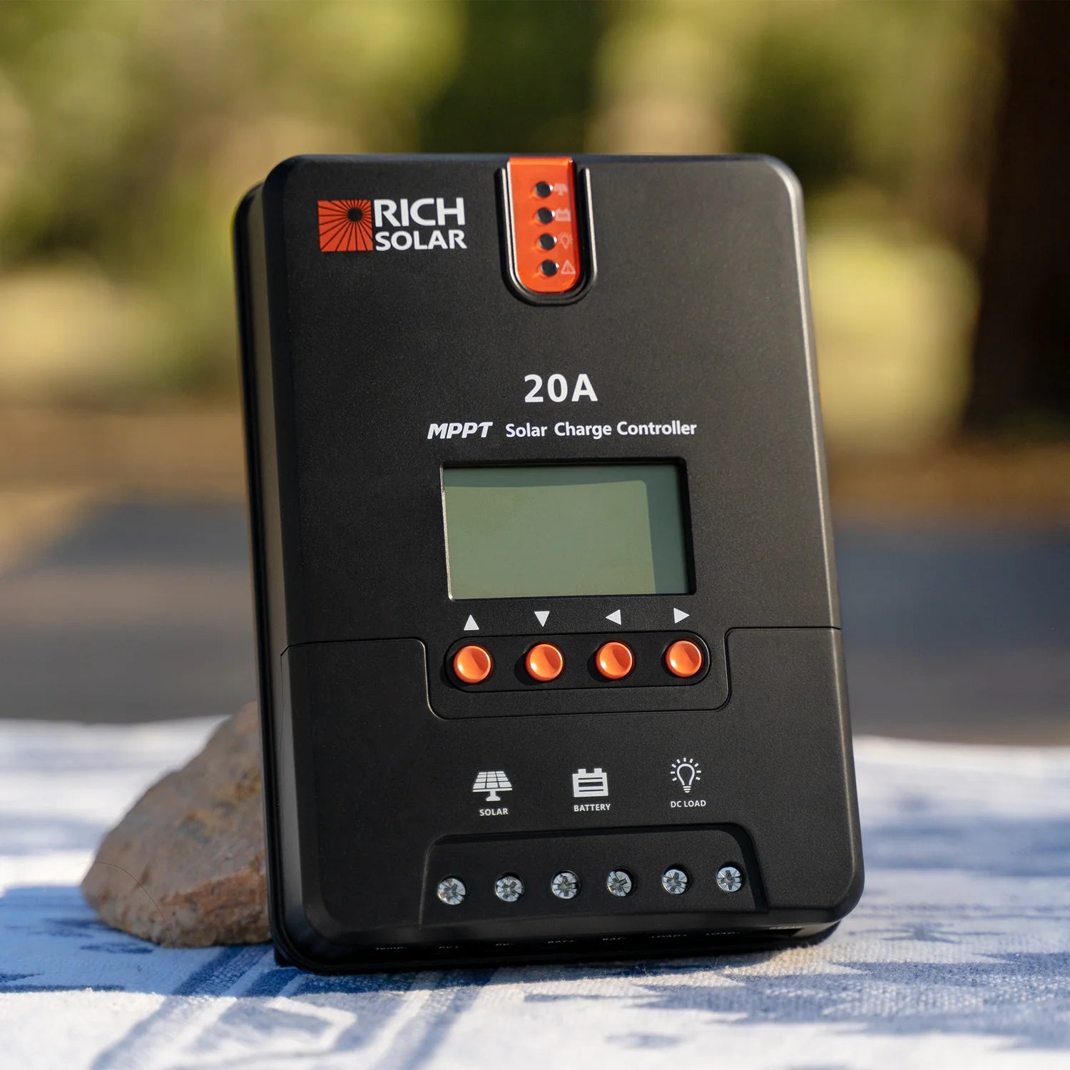 Rich Solar 20 Amp MPPT Solar Charge Controller for RV, Boat, Off-Grid System - Efficient 12V/24V Solar Panel Regulator with LCD Display
