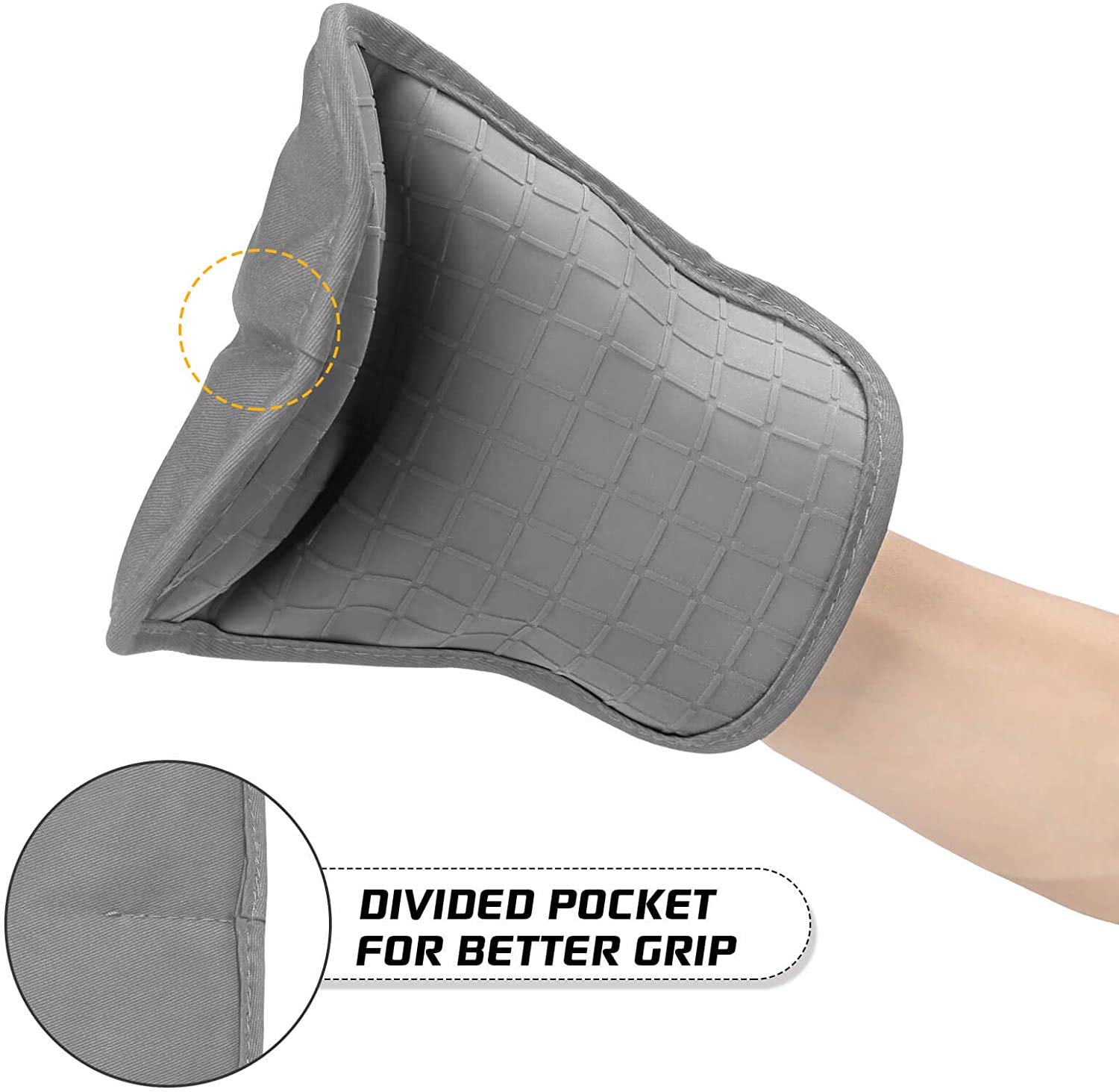HOMWE Heat-Resistant Silicone Oven Mitts & Pot Holders Set of 4 - Non-Slip Textured Grip for Kitchen Baking, Cooking & Grilling - Heavy Duty Protection for Hot Pans, Dishes & BBQ