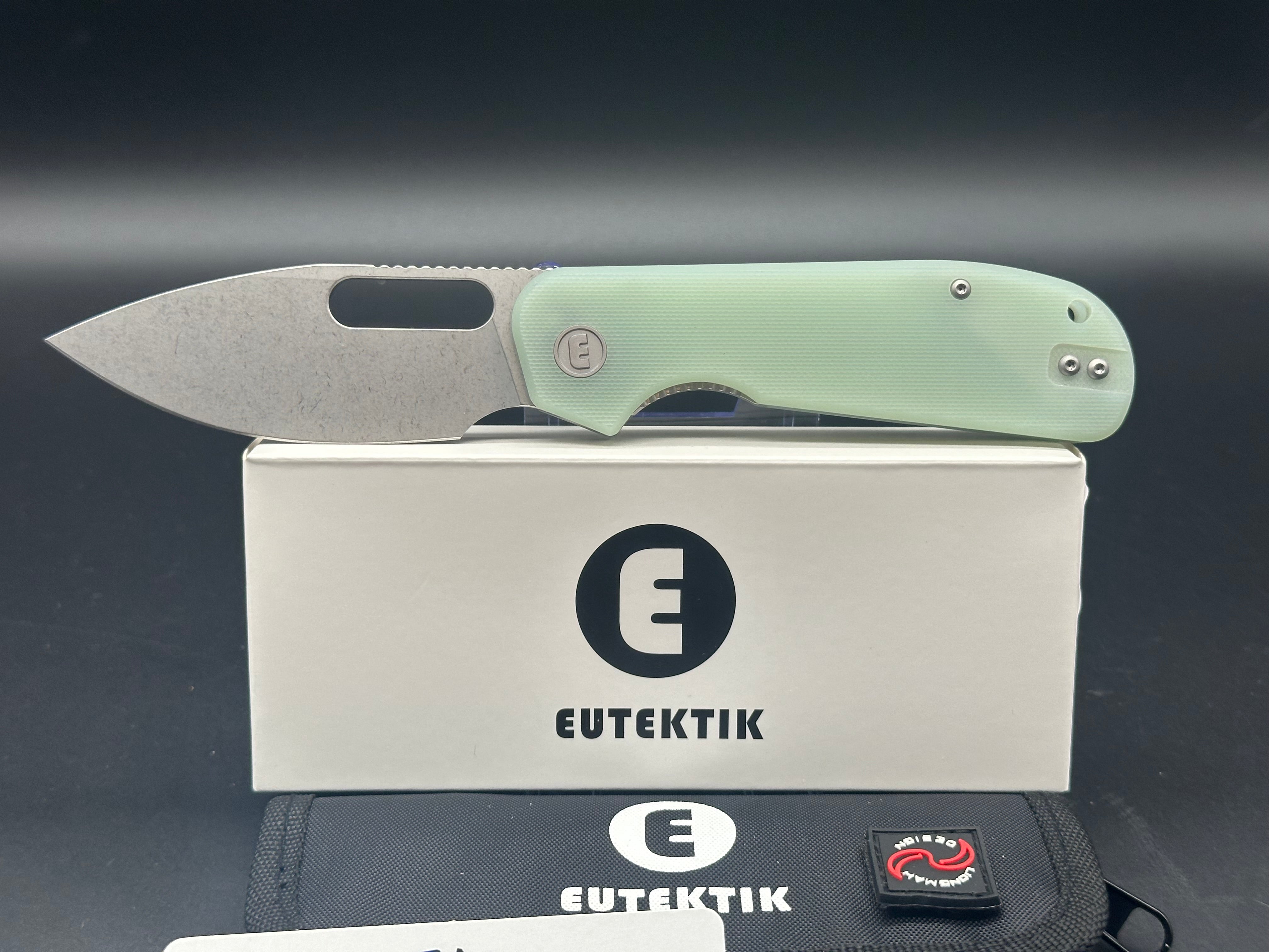 Eutektik EFD Jade Stonewashed Knife with LTK Koozie, Patch & Sticker - Perfect for Camping, Hiking & Outdoor Adventures