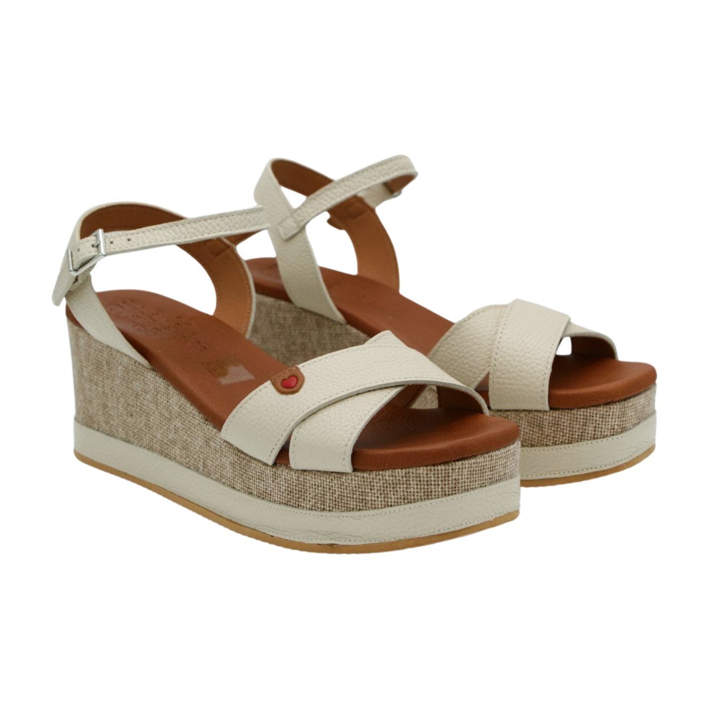 Oh My Sandals Women's Cream Leather Sandals with Criss Cross Strap - Comfortable Summer Casual Shoes for Beach, Vacation & Everyday Wear