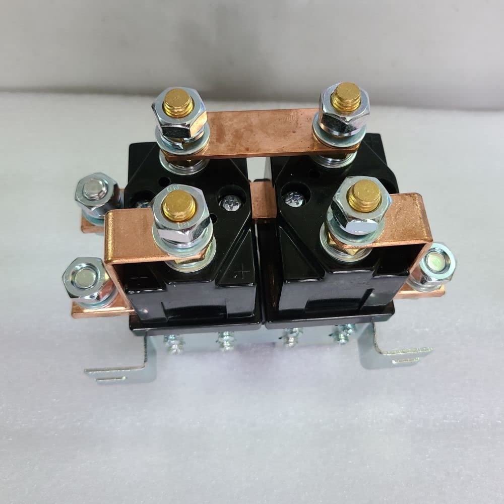 48V DC SPDT Motor Changeover Solenoid Relay Reverse Polarity Switch 400A Reversing Contactor - Replacement for Albright SW202 - Golf Cart, Electric Vehicle, Forklift & Material Handling Truck Accessories - Perfect for Motor Control, Battery Reversal & Heavy-Duty Applications