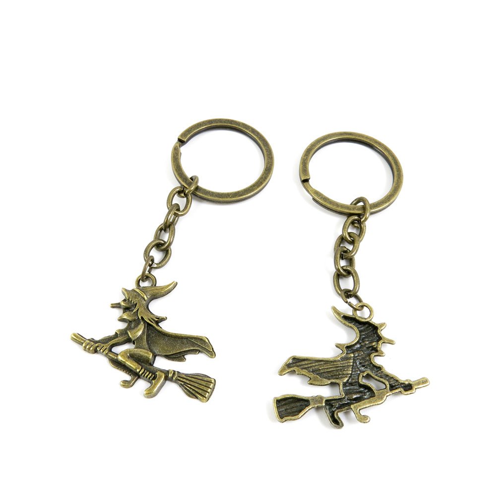 Premium Keychains & Keyrings - Bulk Jewelry Findings, Clasps, Buckles & Keychain Supplies (B4DV7 Witch Design) - Perfect for DIY Crafts, Gift Accessories & Witch-Themed Decorations