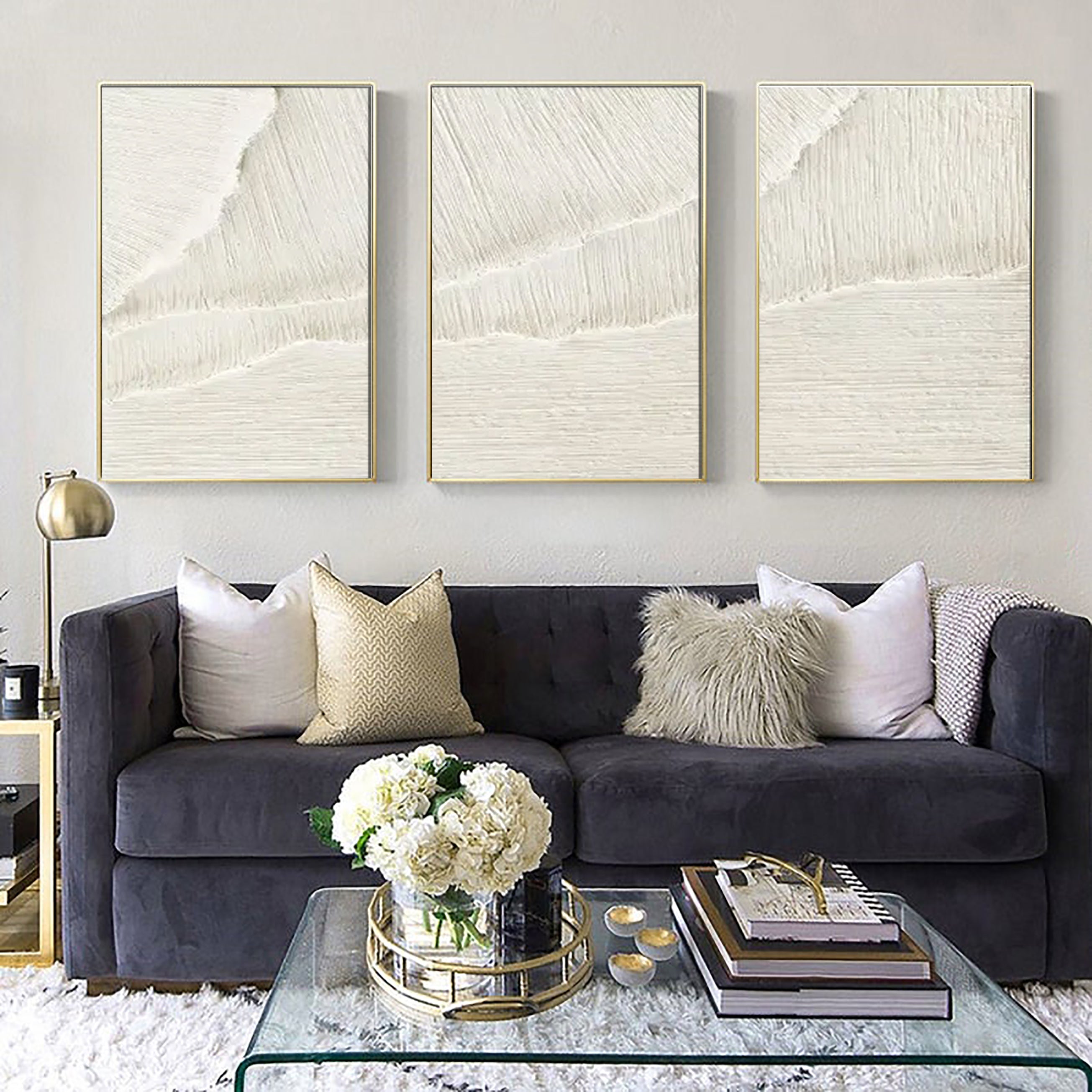 Custom Paintings Set of 3 - Handmade Wall Art Decor #MM056 | Perfect for Living Room, Bedroom & Office Decorations