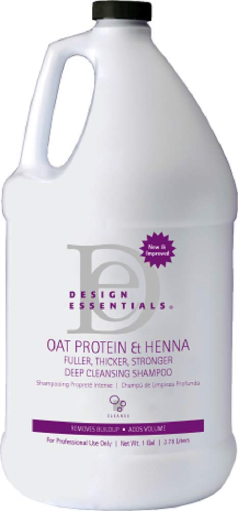 Design Essentials Oat Protein Cleansing Shampoo for Dry & Damaged Hair – 8 Pound Bulk Size – Sulfate-Free & Moisturizing – Perfect for Salons & Home Use