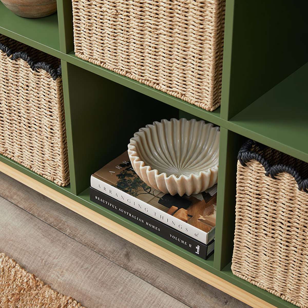 Watson 8-Cube Storage Organizer - Olive Green, Modern Bookshelf for Living Room, Bedroom, or Office Storage Solution