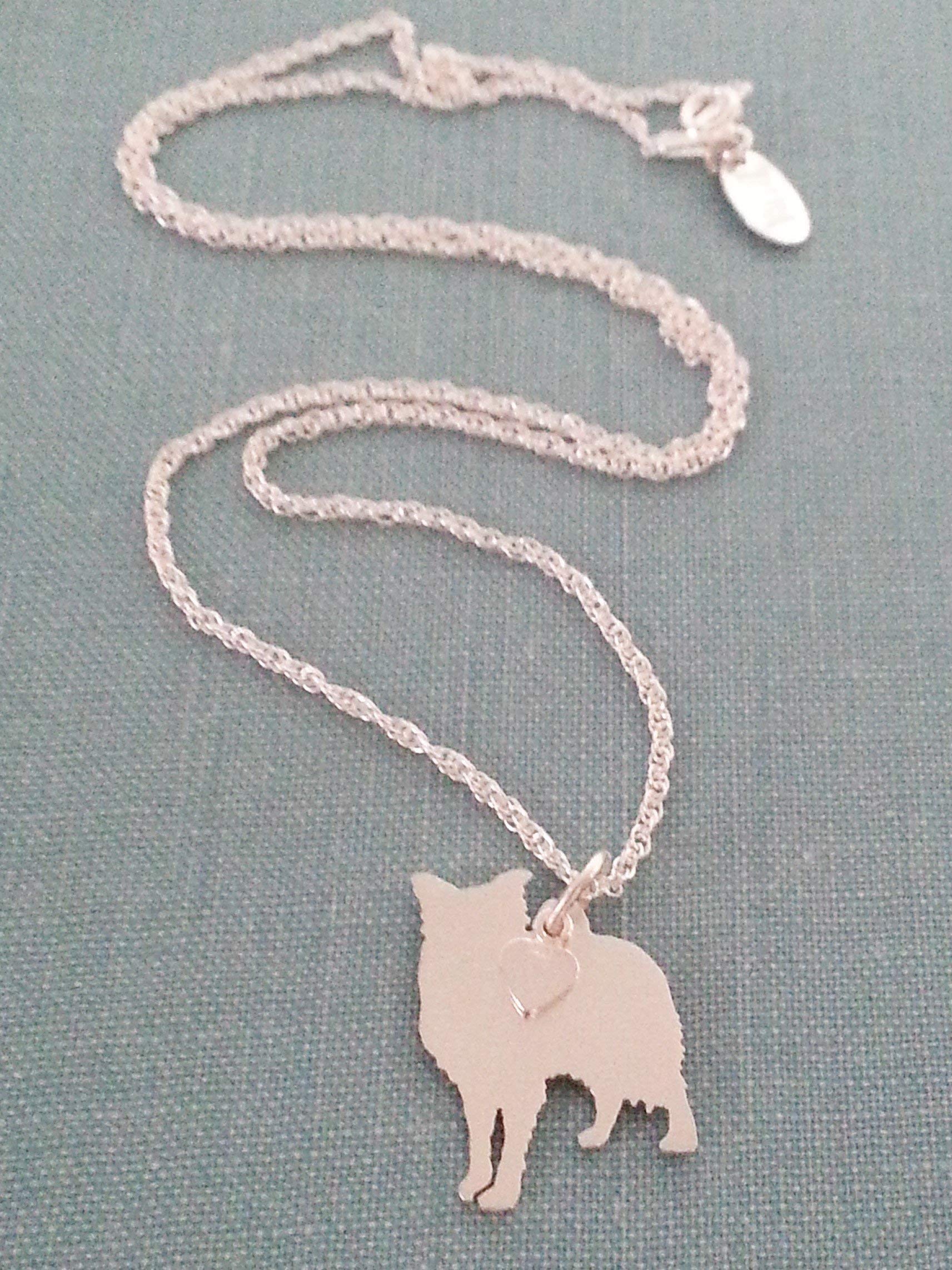 925 Sterling Silver Border Collie Dog Charm Necklace - Dainty Pet Lover Jewelry Gift for Women, Perfect for Dog Owners & Animal Lovers (Birthday, Anniversary, Valentine's Day)