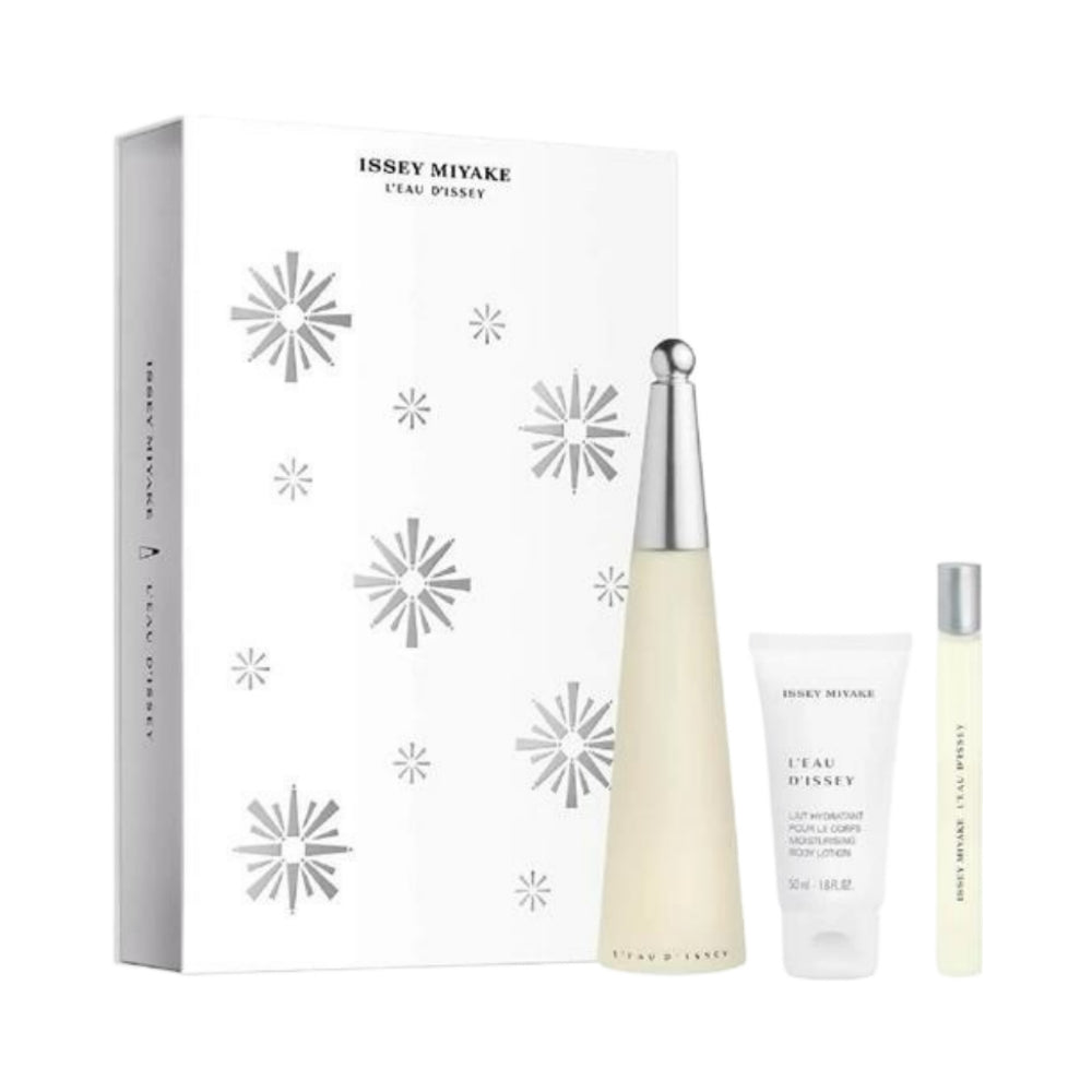 Issey Miyake L'eau D'Issey 3-Piece Eau de Toilette Gift Set (100ml) - Fresh Floral Fragrance for Women, Day & Night Wear, Perfect for Gifting & Special Occasions