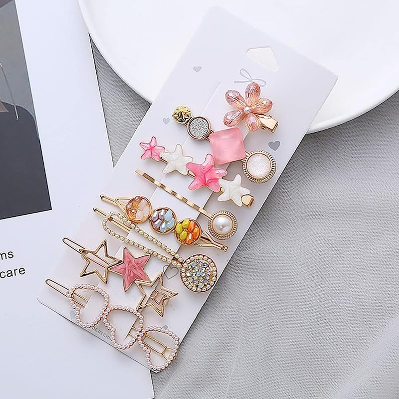 CHRONEX 8-Piece Korean Style Pearl Hair Clips Set - Elegant Metal Barrettes with Plastic Pearls for Women | Hair Accessories for Wedding, Party & Daily Use
