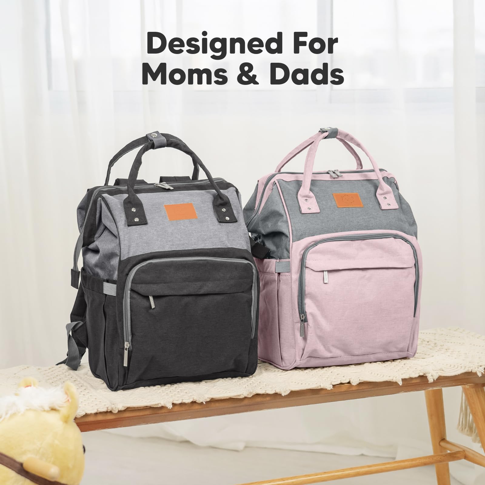 KeaBabies Waterproof Baby Diaper Backpack - Large Multi-Functional Travel Diaper Bag for Boys & Girls with Changing Pad (Graphite) | Perfect for Daycare, Travel & On-the-Go Parents
