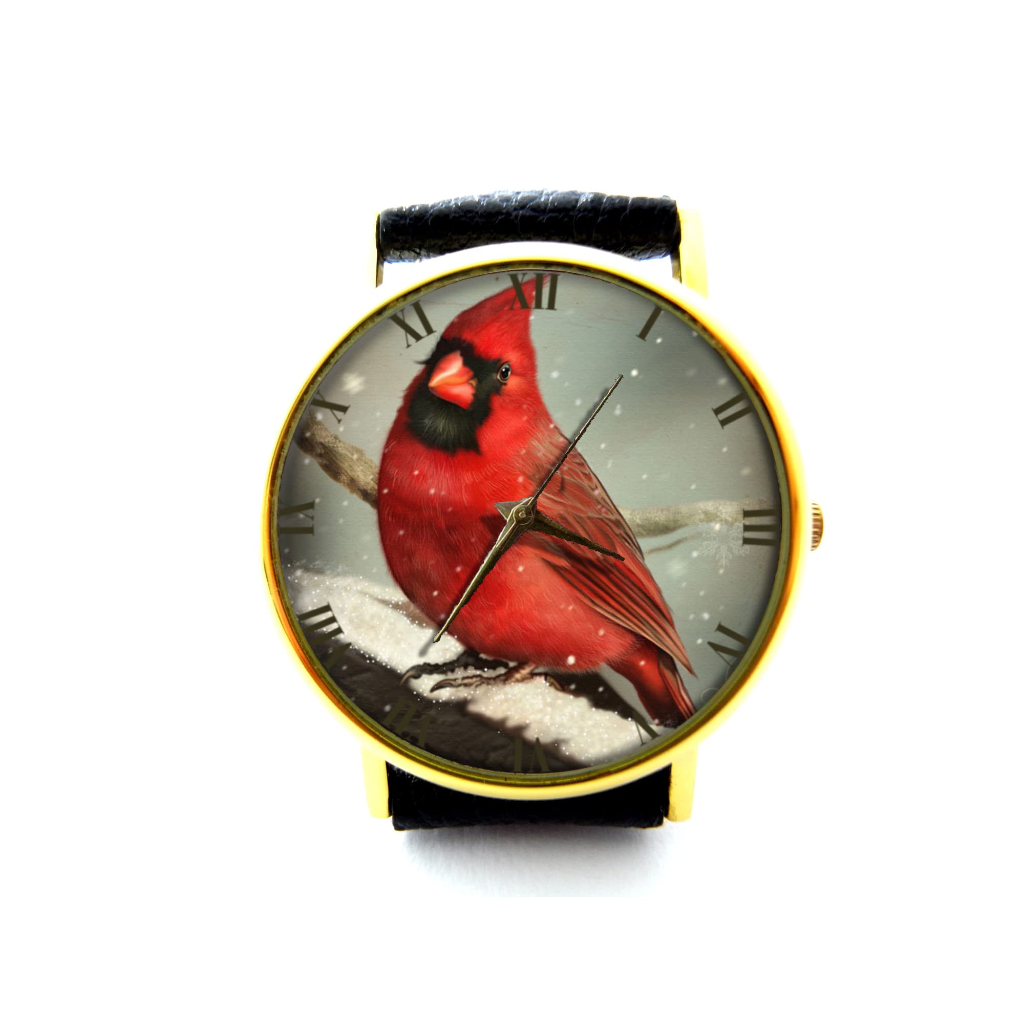 Redbird Leather Watch for Women & Men - Stylish Unisex Cardinal Jewelry Watch P457 | Perfect for Casual Wear, Office & Special Occasions