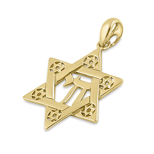14K Yellow Gold Star of David Pendant - Elegant Jewish Necklace for Men & Women - Perfect for Hanukkah, Bar Mitzvah & Everyday Wear