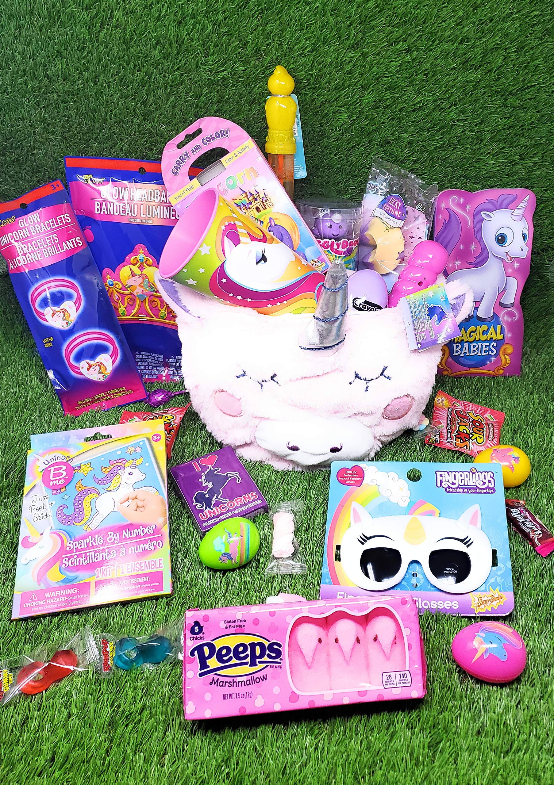 Unicorn Birthday Gift Set for Kids - Girls & Boys Easter Valentine Basket with Toys & Candy | Holiday Goodie Bag, Party Favors, Bubbles & Buckets for Birthday Celebrations & Special Occasions