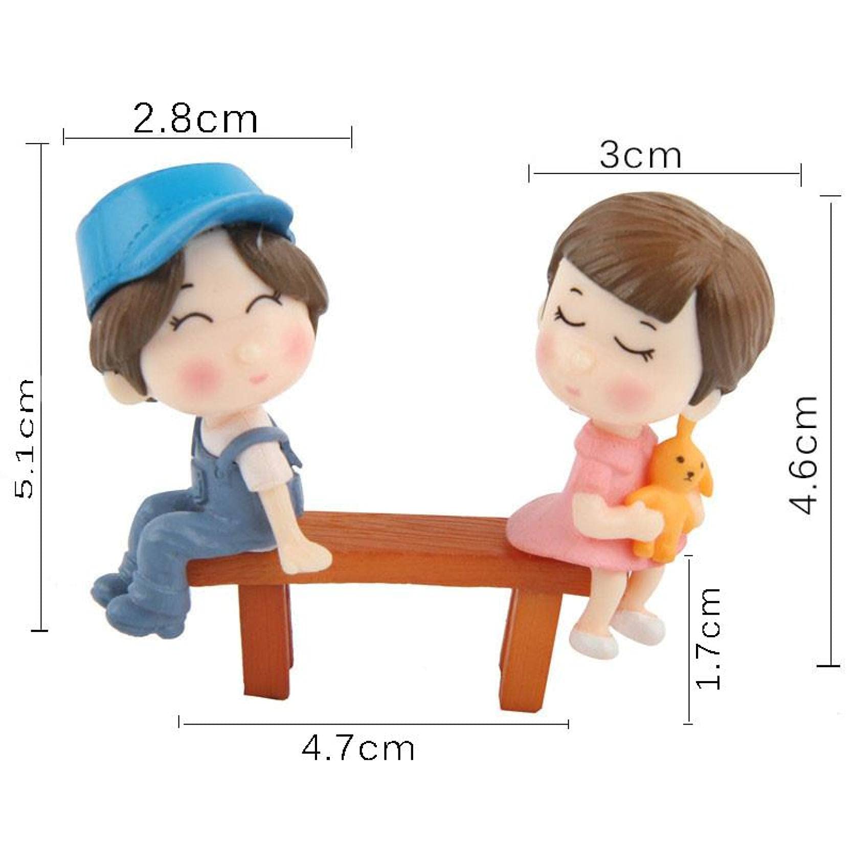 Romantic Moon Couple Sculpture - Handcrafted PVC Figurine for Home Decor, Wedding Gift, Tabletop Display, Bonsai Accent - Perfect for Living Room, Bedroom, Office & Garden Decorations