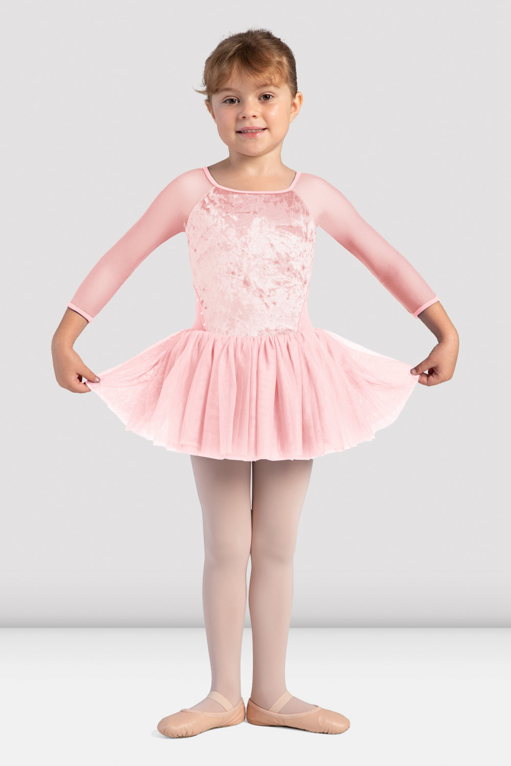 Kelsey Velvet 3/4 Sleeve Tutu Dress for Girls - Elegant Party Outfit for Birthday, Christmas & Special Occasions