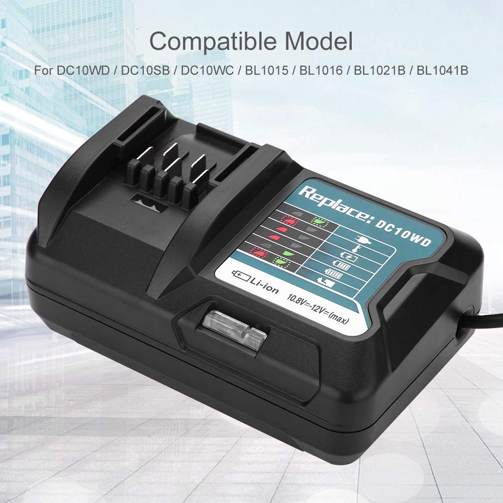 Intelligent Fast Battery Charger for 10.8V 12V DC10WD/BL1015 - 100-240V Universal Charger with US Plug - Perfect for Power Tools, Electric Vehicles & Home Appliances