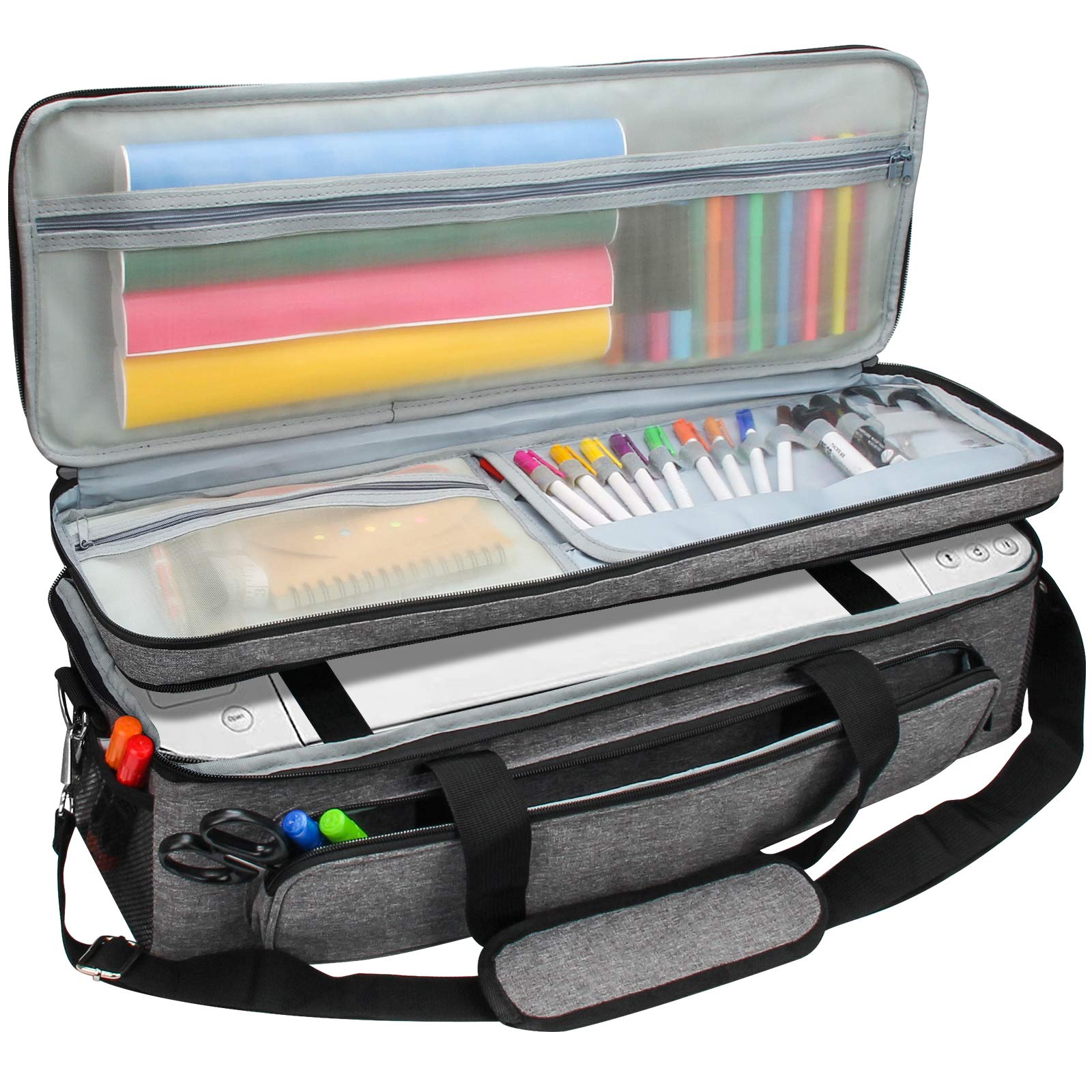 Premium Double-Layer Carrying Case for Cricut Explore Air 1/2/3 & Maker 1/2/3 - Portable Storage Bag with 2 Compartments for Cricut Cutting Machine - Perfect for Crafting, Travel & On-the-Go Projects