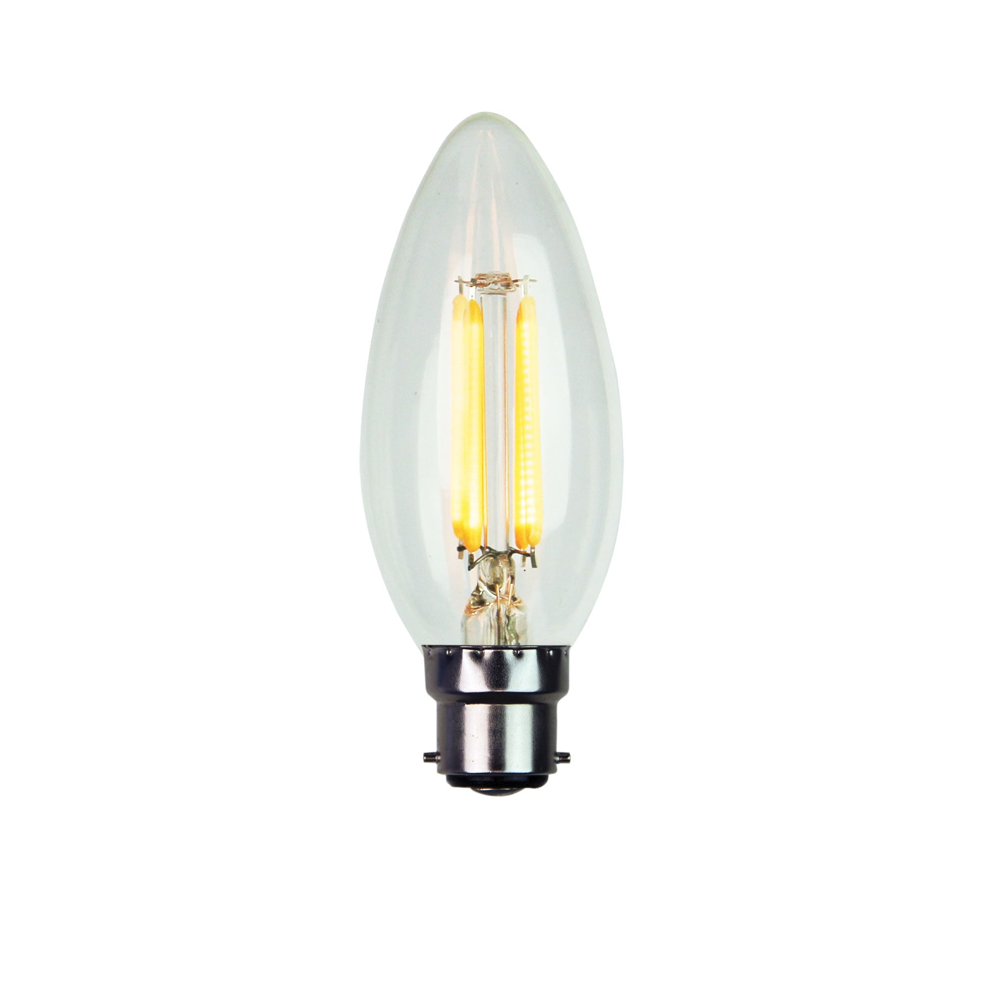 4W B22 (BC) Cool White LED Filament C35 Dimmable Globe Light Bulb - Energy Efficient Vintage Style Lighting for Home, Restaurant & Cafe Decor