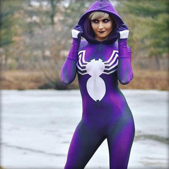 Spider-Man & Spider-Woman Costume for Girls & Women - Superhero Cosplay Outfit for Halloween, Comic Con & Dress-Up Parties