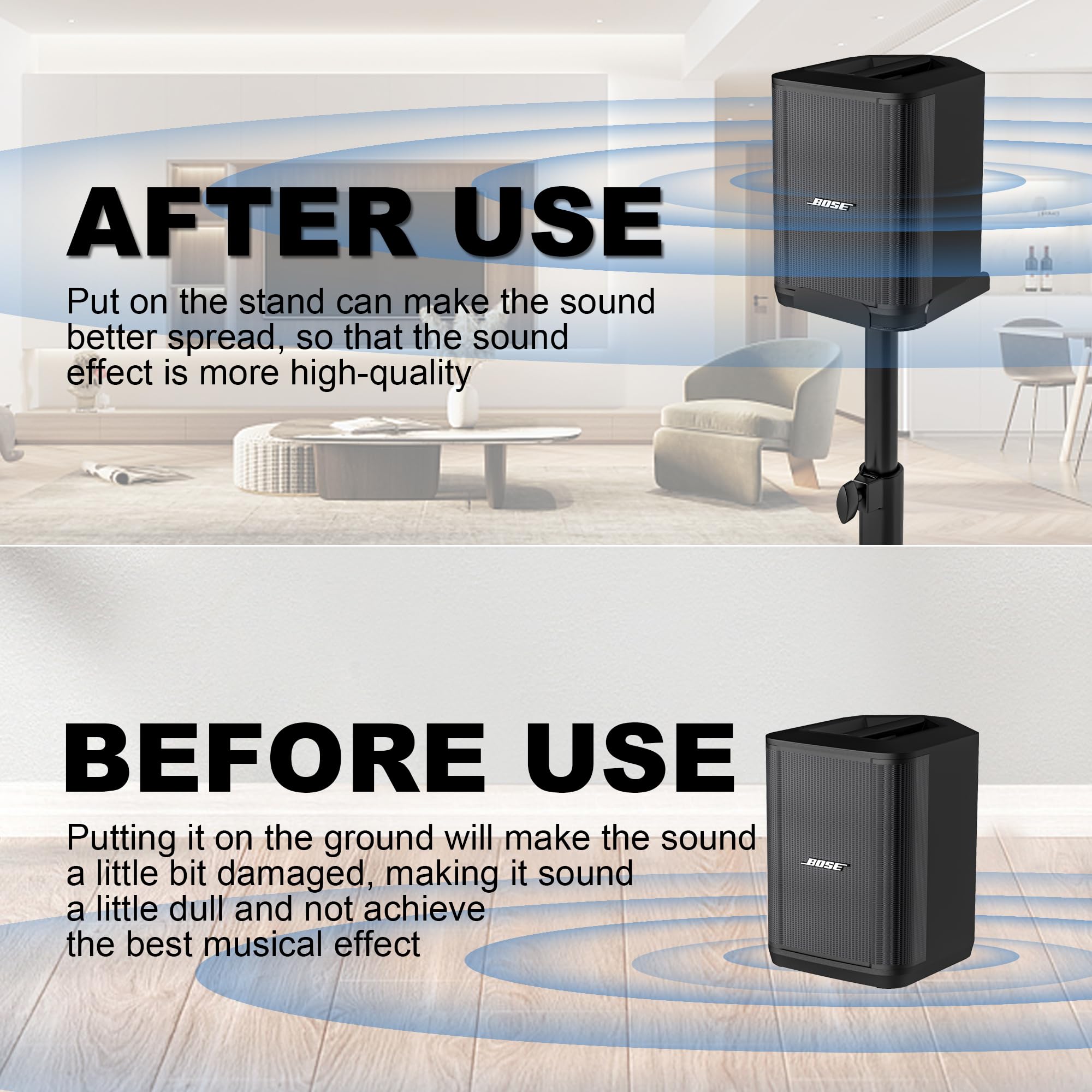 Adjustable Height Speaker Stand for Bose S1 Pro & S1 Pro+ | 22.6