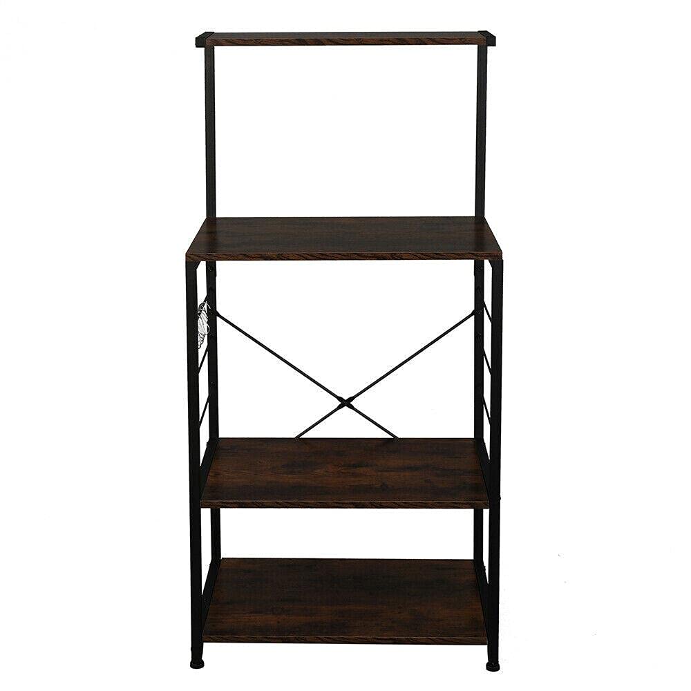 4-Tier Microwave Oven Cart with Storage Shelves - Space Saving Kitchen Organizer for Microwave, Spices & Cooking Essentials | Perfect for Small Kitchens, Apartments & Dorm Rooms